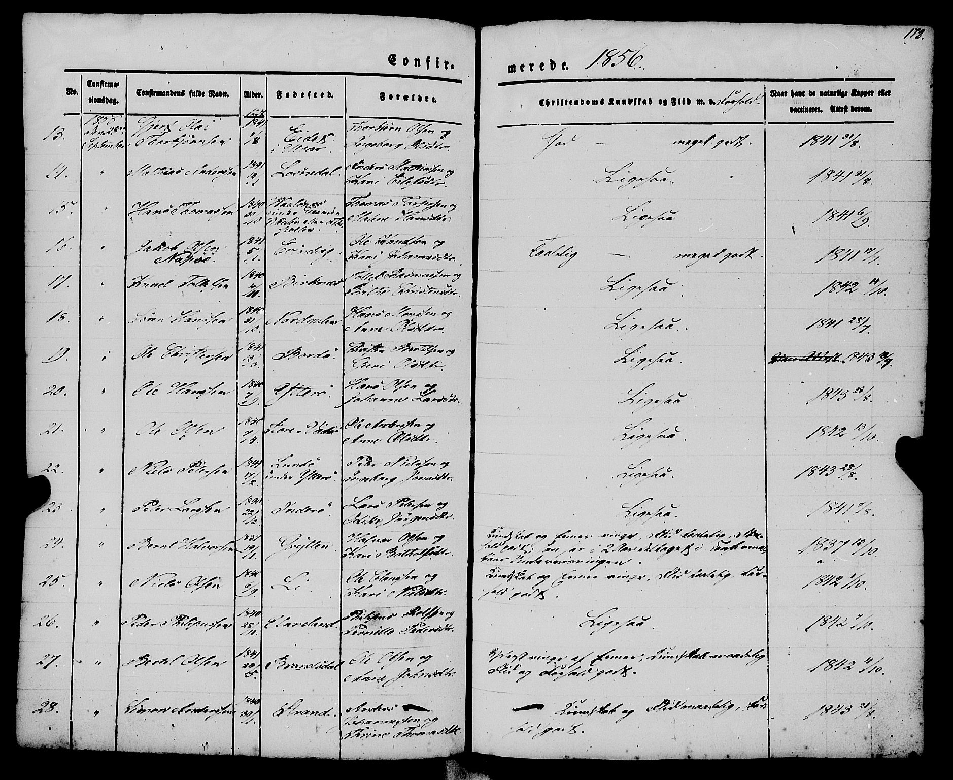 Gulen sokneprestembete, AV/SAB-A-80201/H/Haa/Haaa/L0021: Parish register (official) no. A 21, 1848-1858, p. 172