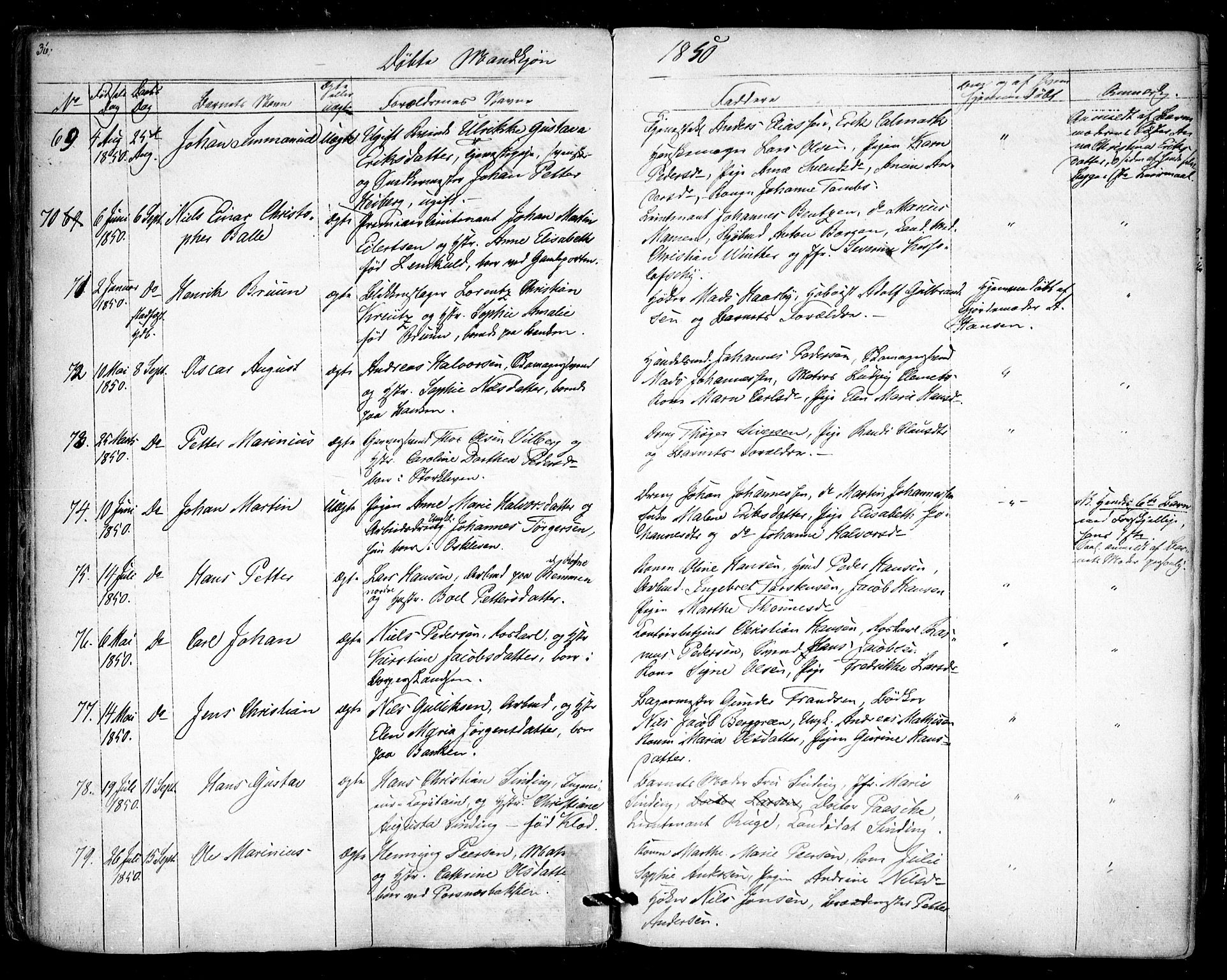 Halden prestekontor Kirkebøker, AV/SAO-A-10909/F/Fa/L0006: Parish register (official) no. I 6, 1845-1856, p. 36