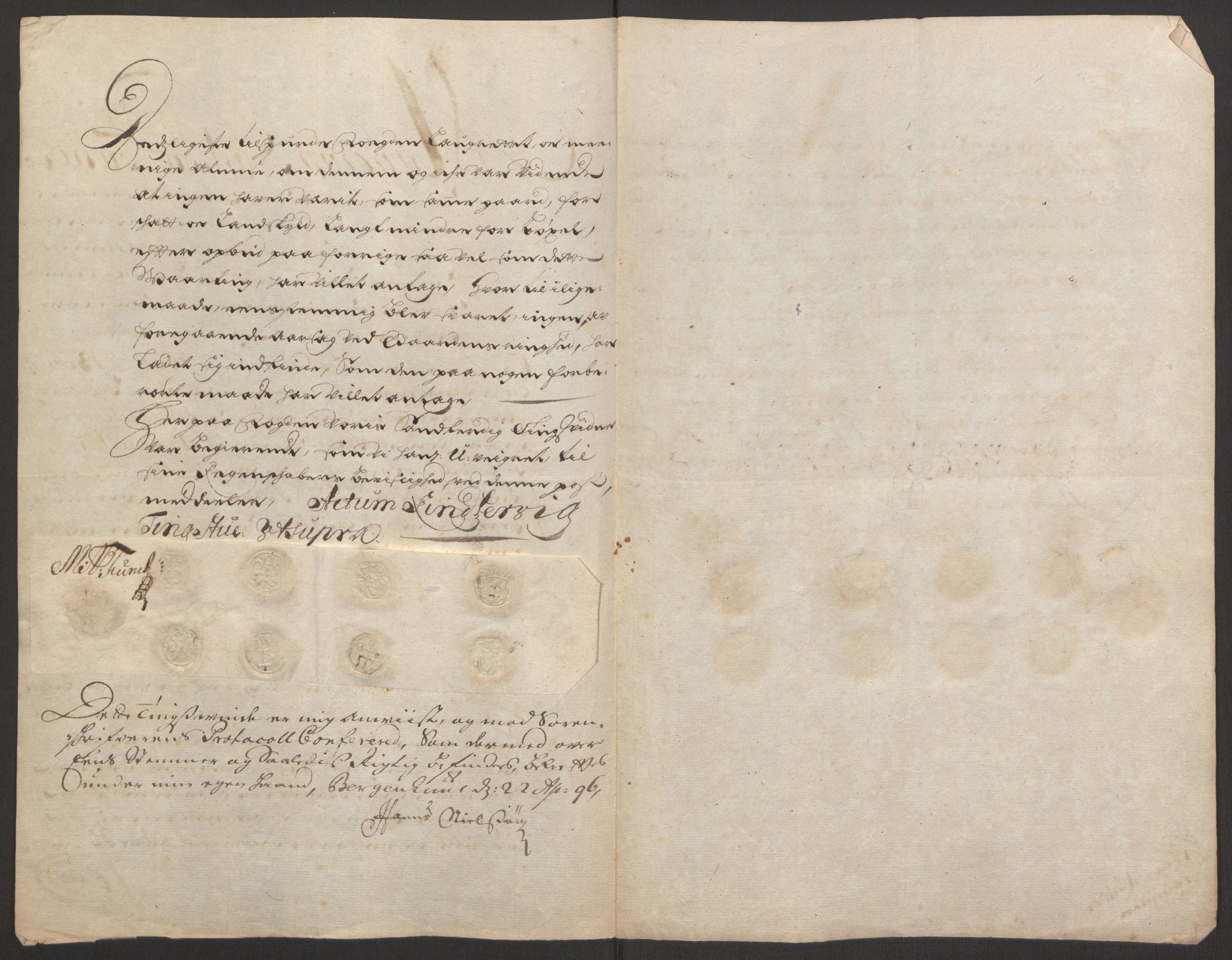 Rentekammeret inntil 1814, Reviderte regnskaper, Fogderegnskap, AV/RA-EA-4092/R48/L2976: Fogderegnskap Sunnhordland og Hardanger, 1695-1696, p. 182