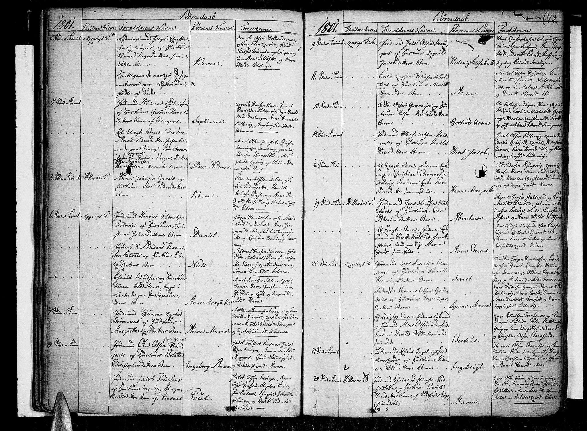 Lenvik sokneprestembete, SATØ/S-1310/H/Ha/Haa/L0002kirke: Parish register (official) no. 2, 1784-1820, p. 72