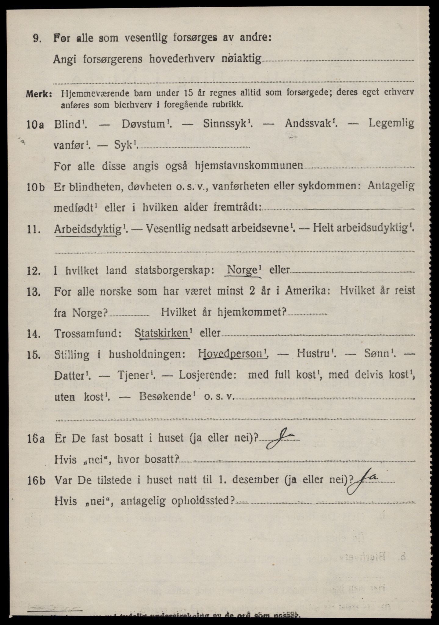 SAT, 1920 census for Nesset, 1920, p. 2967