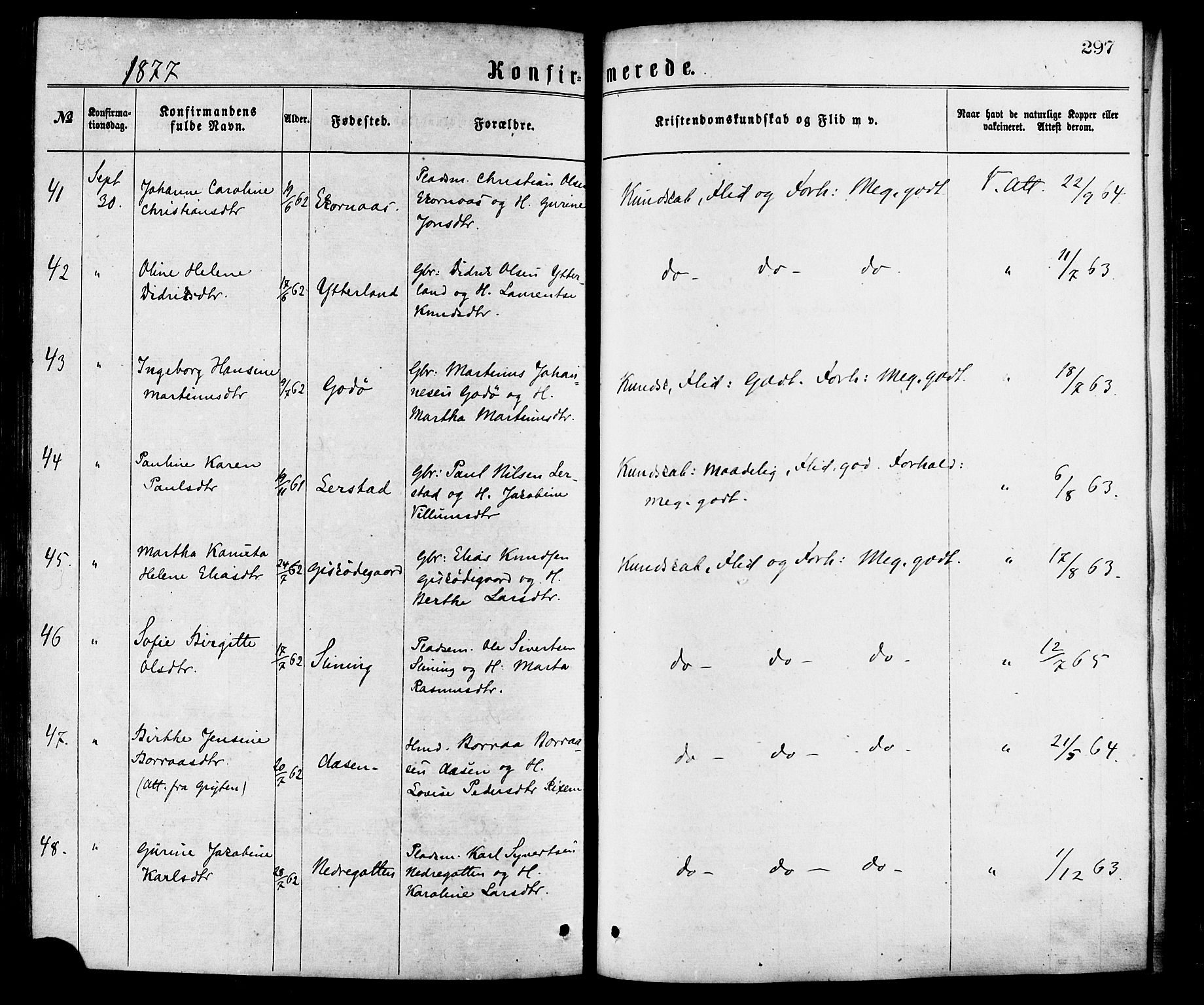 Ministerialprotokoller, klokkerbøker og fødselsregistre - Møre og Romsdal, AV/SAT-A-1454/528/L0400: Parish register (official) no. 528A11, 1871-1879, p. 297