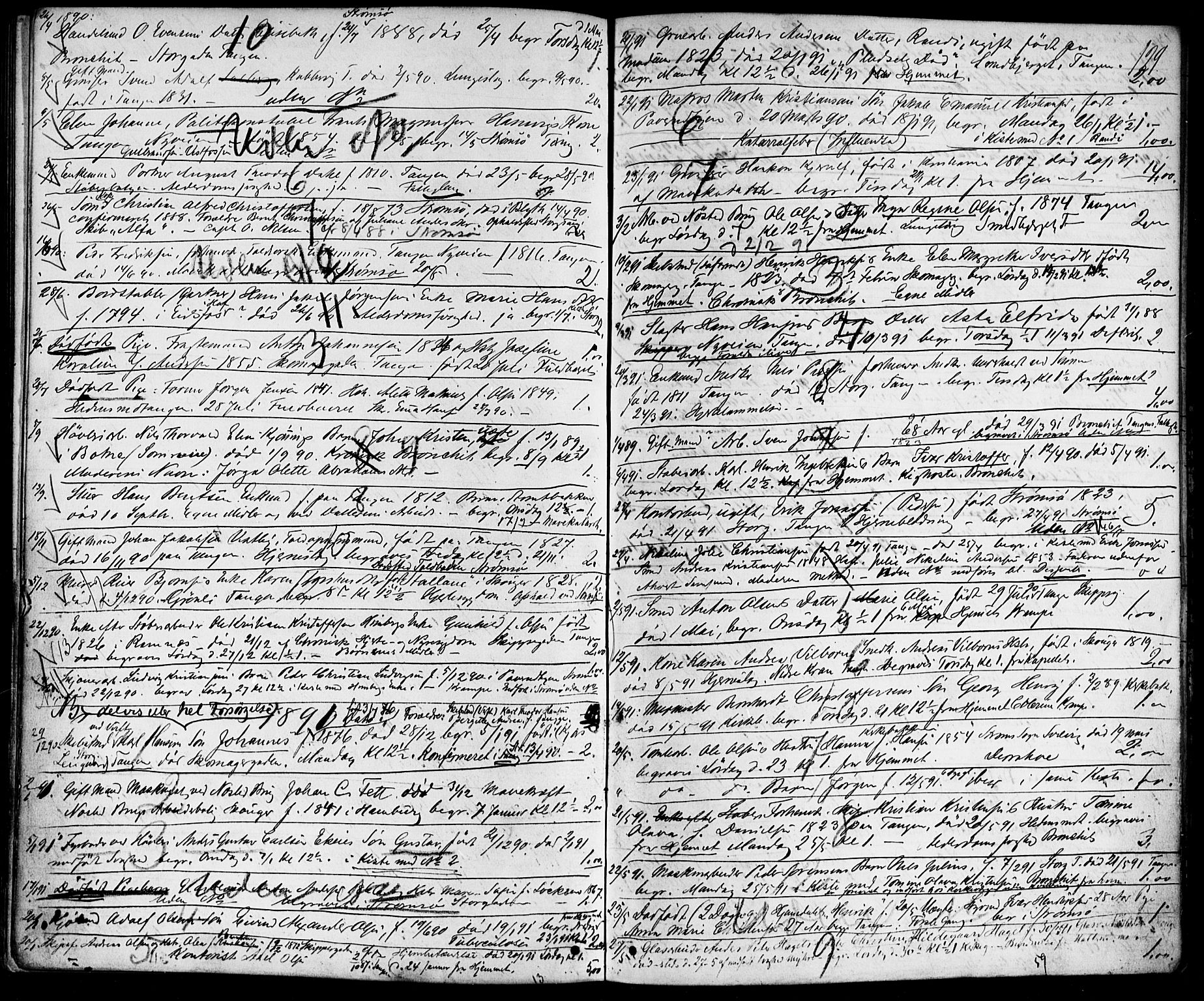 Strømsø kirkebøker, AV/SAKO-A-246/G/Ga/L0002: Parish register (copy) no. 2, 1877-1896, p. 129