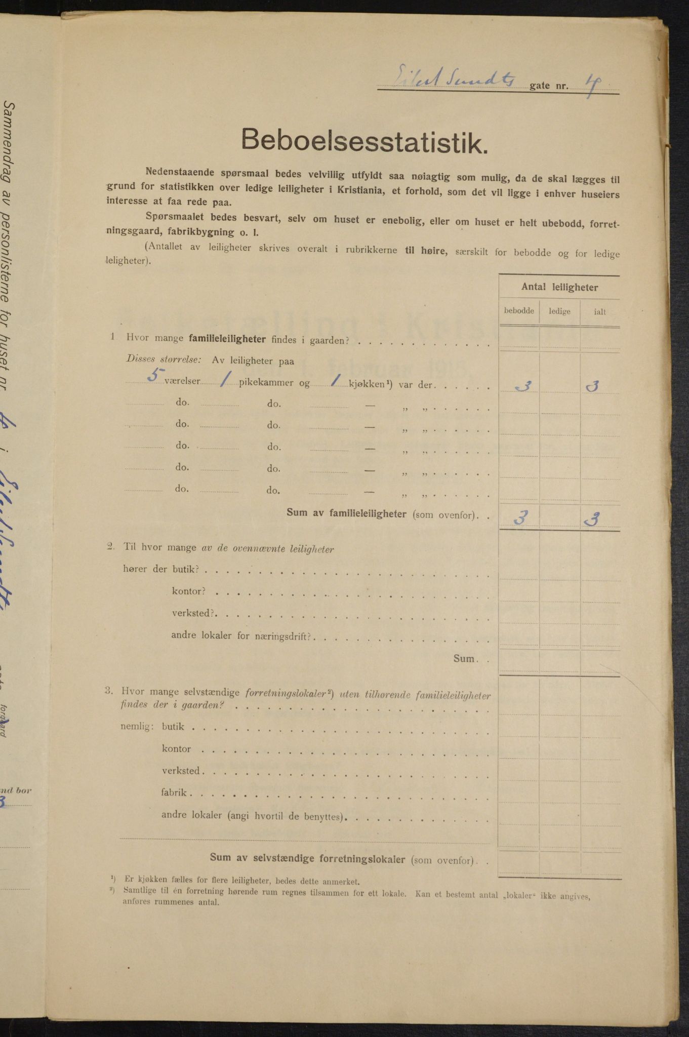 OBA, Municipal Census 1915 for Kristiania, 1915, p. 18545