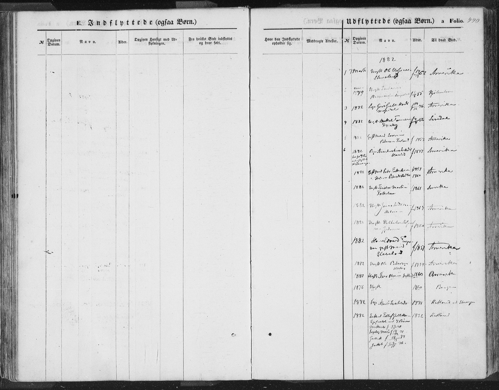 Helleland sokneprestkontor, SAST/A-101810: Parish register (official) no. A 7.2, 1863-1886, p. 440