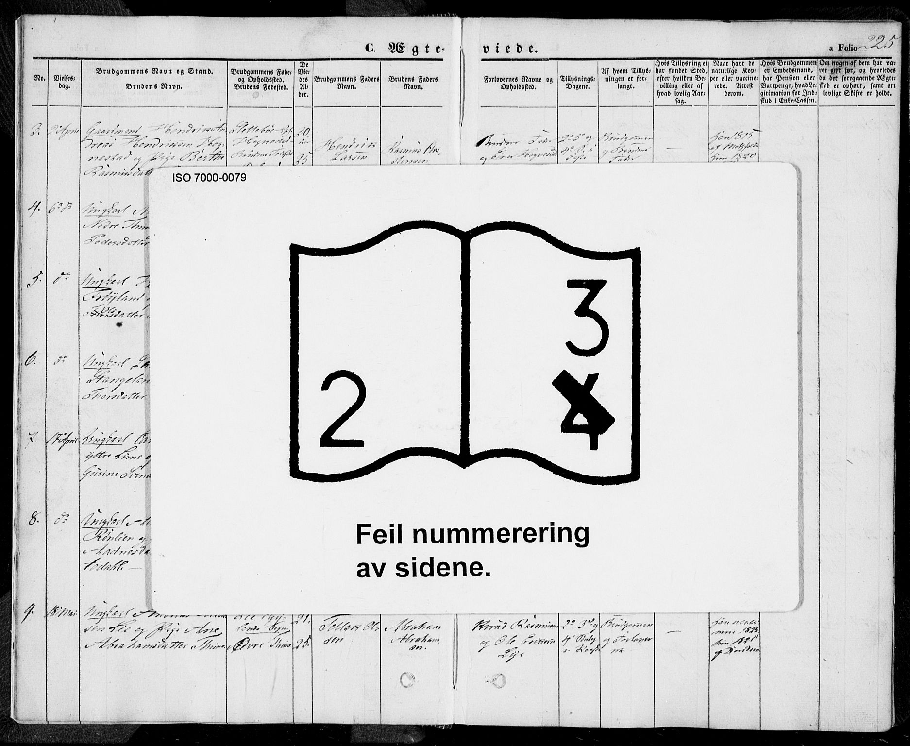 Lye sokneprestkontor, AV/SAST-A-101794/001/30BA/L0006: Parish register (official) no. A 5.2, 1842-1855, p. 225