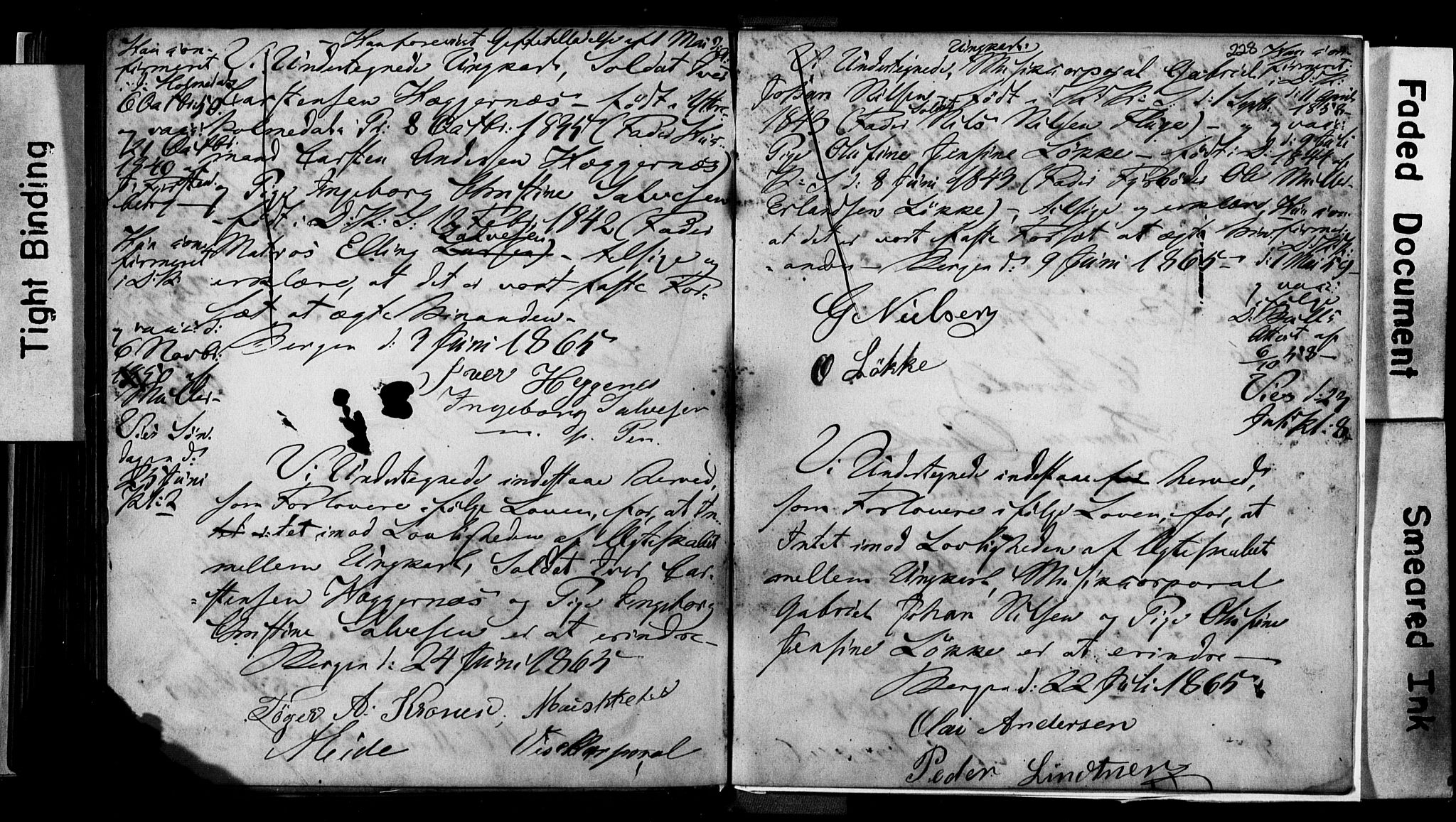 Korskirken sokneprestembete, AV/SAB-A-76101: Best man's statements no. II.5.2, 1859-1865, p. 228