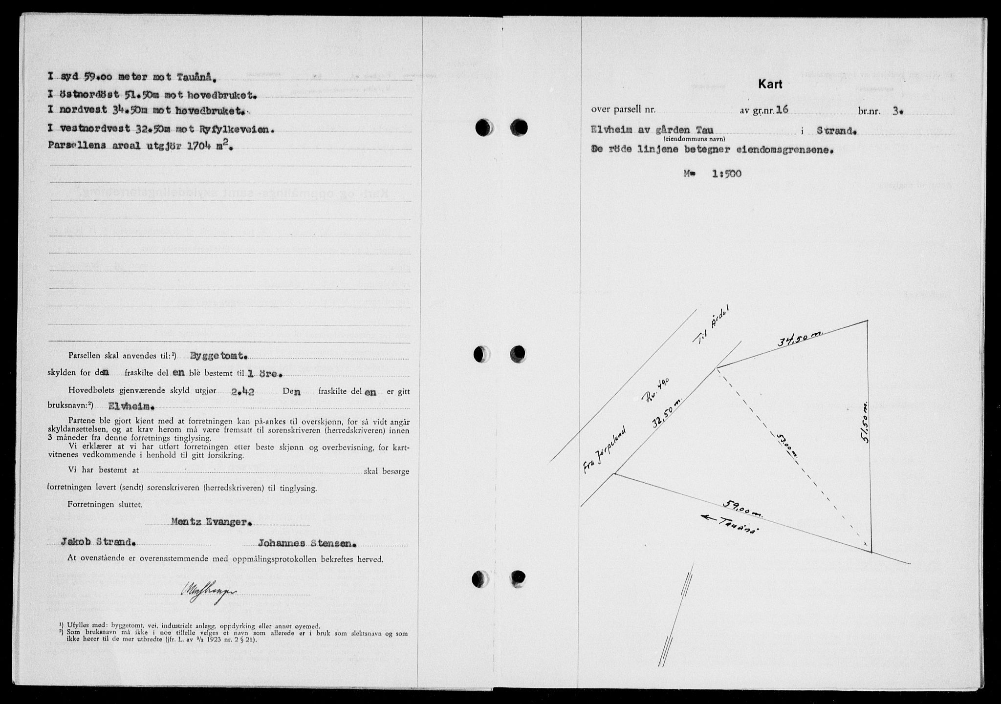 Ryfylke tingrett, AV/SAST-A-100055/001/II/IIB/L0135: Mortgage book no. 114, 1956-1957, Diary no: : 40/1957