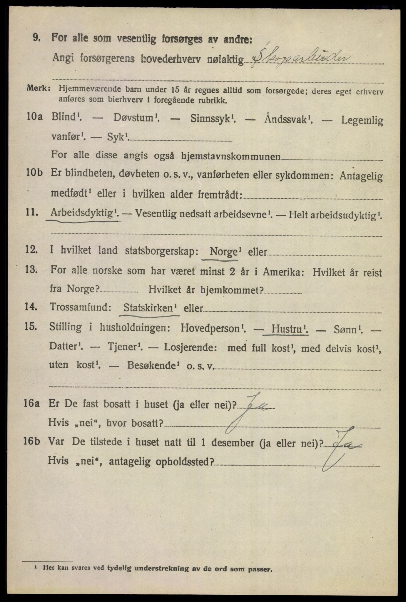 SAKO, 1920 census for Norderhov, 1920, p. 3609