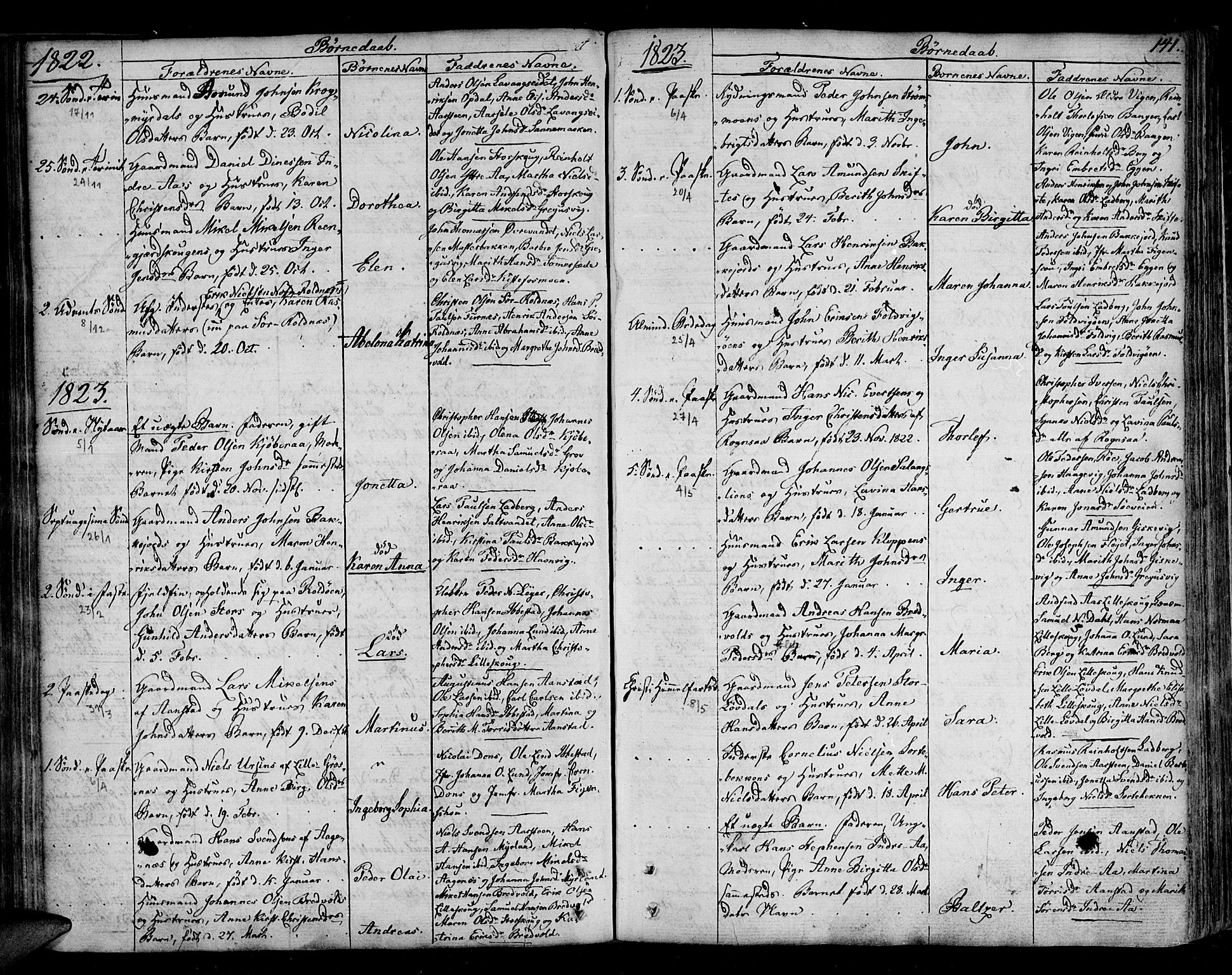 Ibestad sokneprestembete, SATØ/S-0077/H/Ha/Haa/L0004kirke: Parish register (official) no. 4, 1801-1824, p. 141