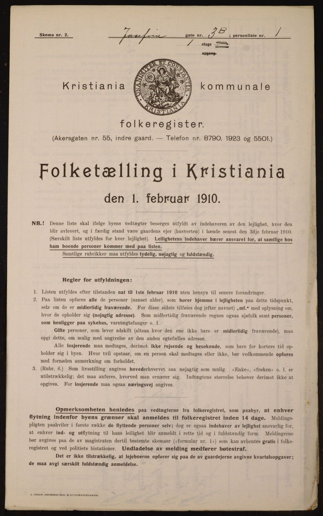 OBA, Municipal Census 1910 for Kristiania, 1910, p. 45995