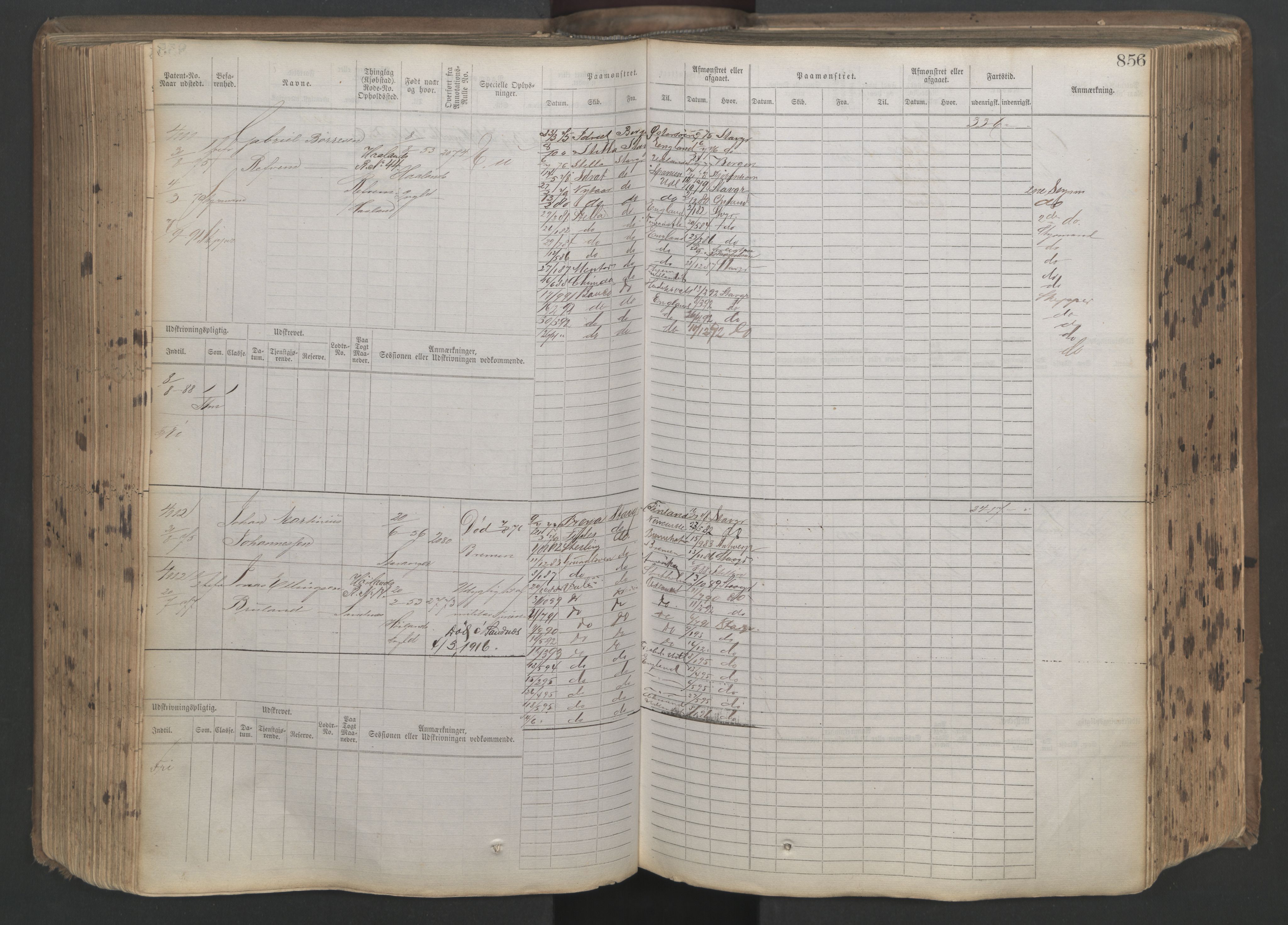 Stavanger sjømannskontor, AV/SAST-A-102006/F/Fb/Fbb/L0019: Sjøfartshovedrulle patnentnr. 3603-4803 (dublett), 1875, p. 259