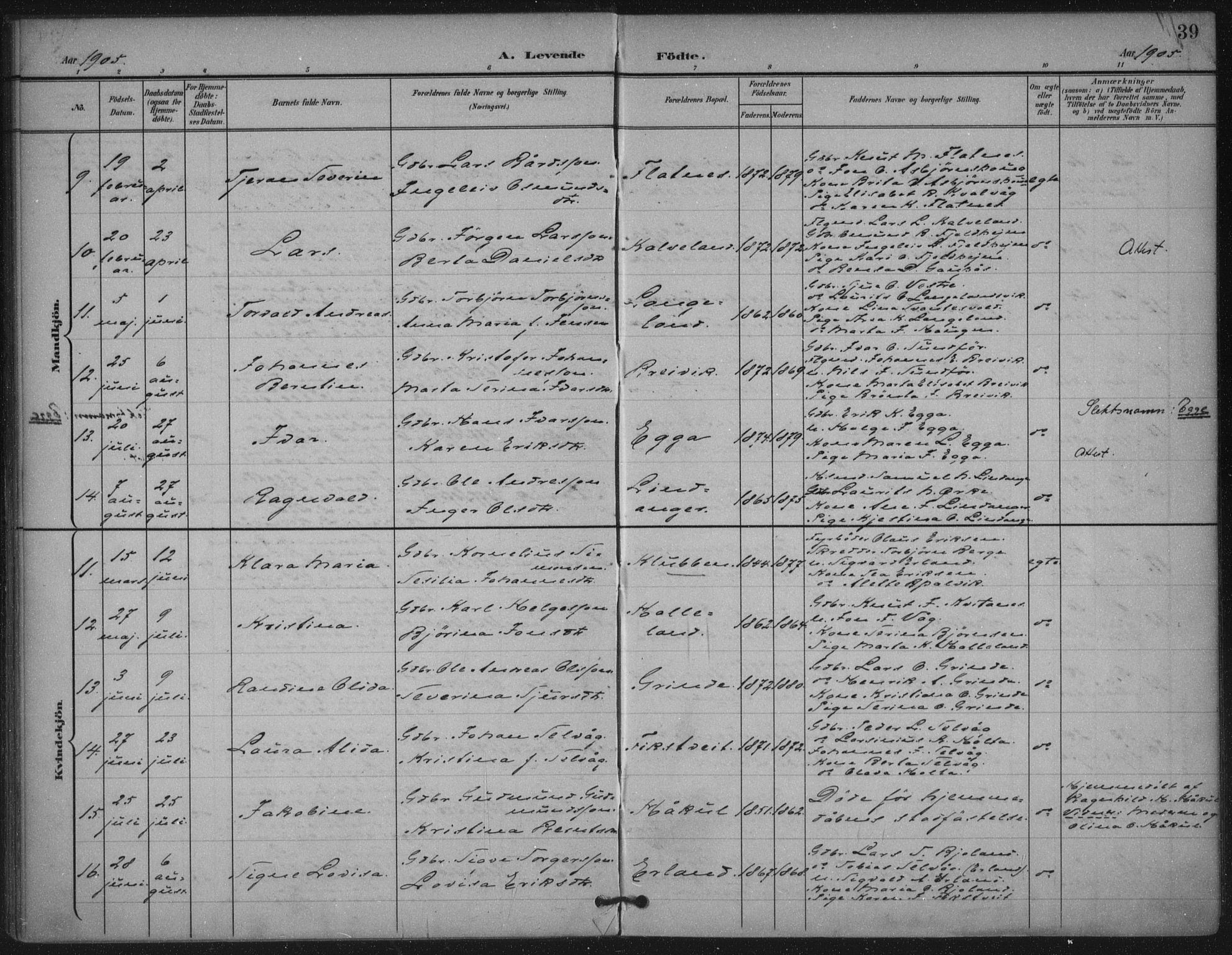 Skjold sokneprestkontor, AV/SAST-A-101847/H/Ha/Haa/L0011: Parish register (official) no. A 11, 1897-1914, p. 39