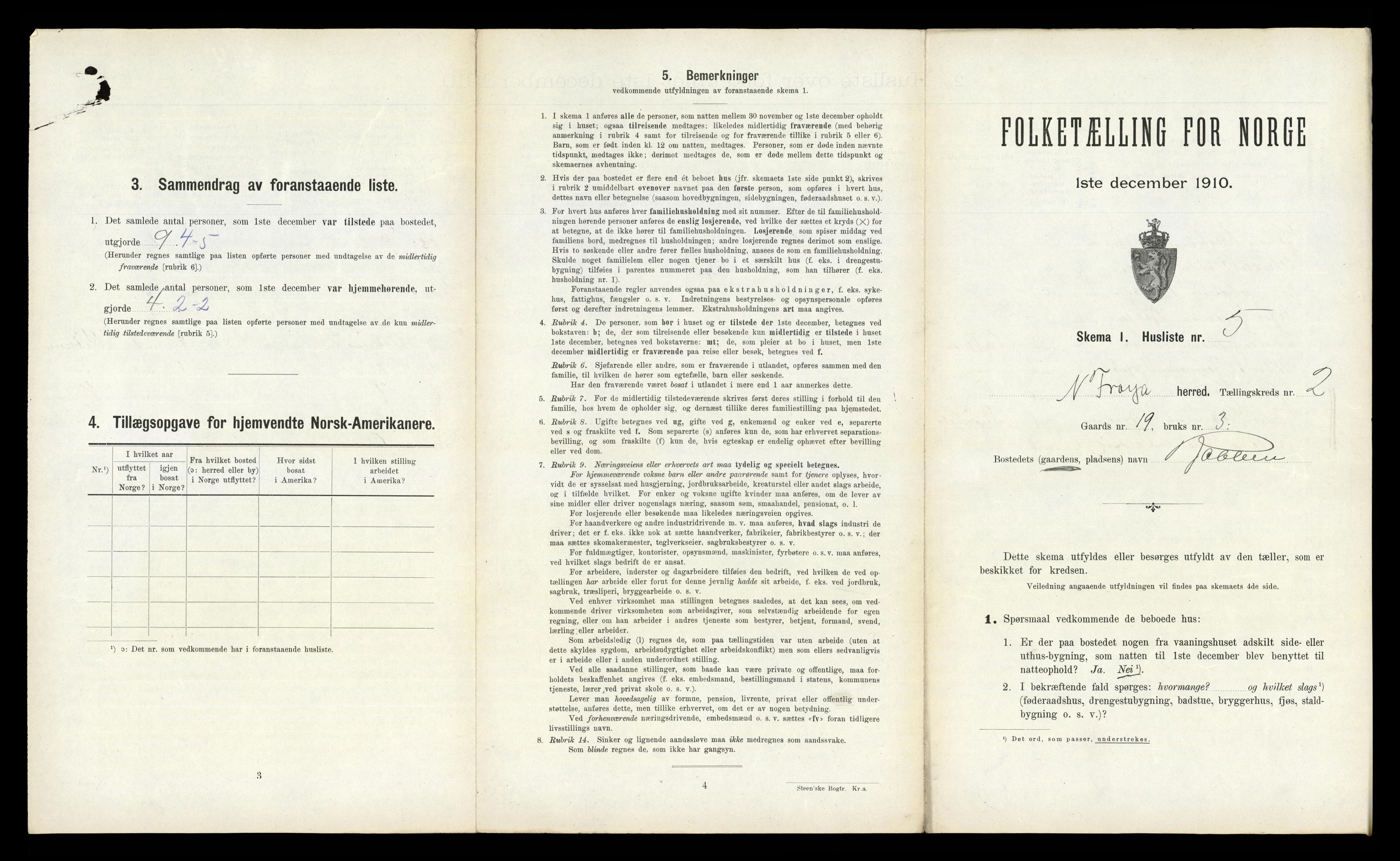 RA, 1910 census for Nord-Frøya, 1910, p. 116