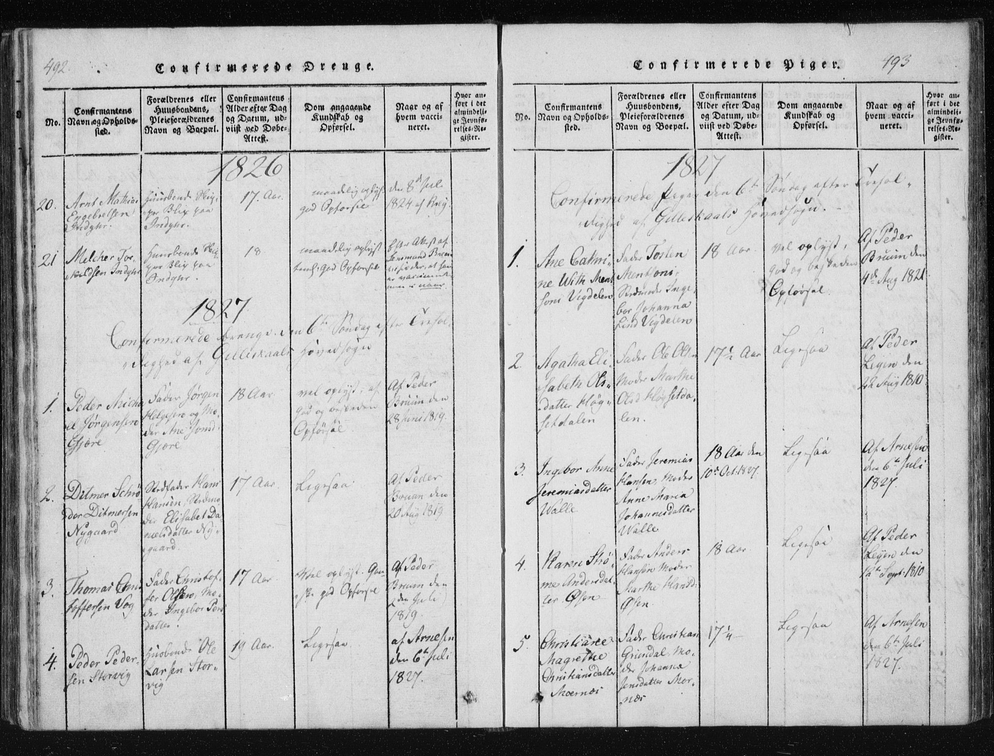 Ministerialprotokoller, klokkerbøker og fødselsregistre - Nordland, AV/SAT-A-1459/805/L0096: Parish register (official) no. 805A03, 1820-1837, p. 492-493