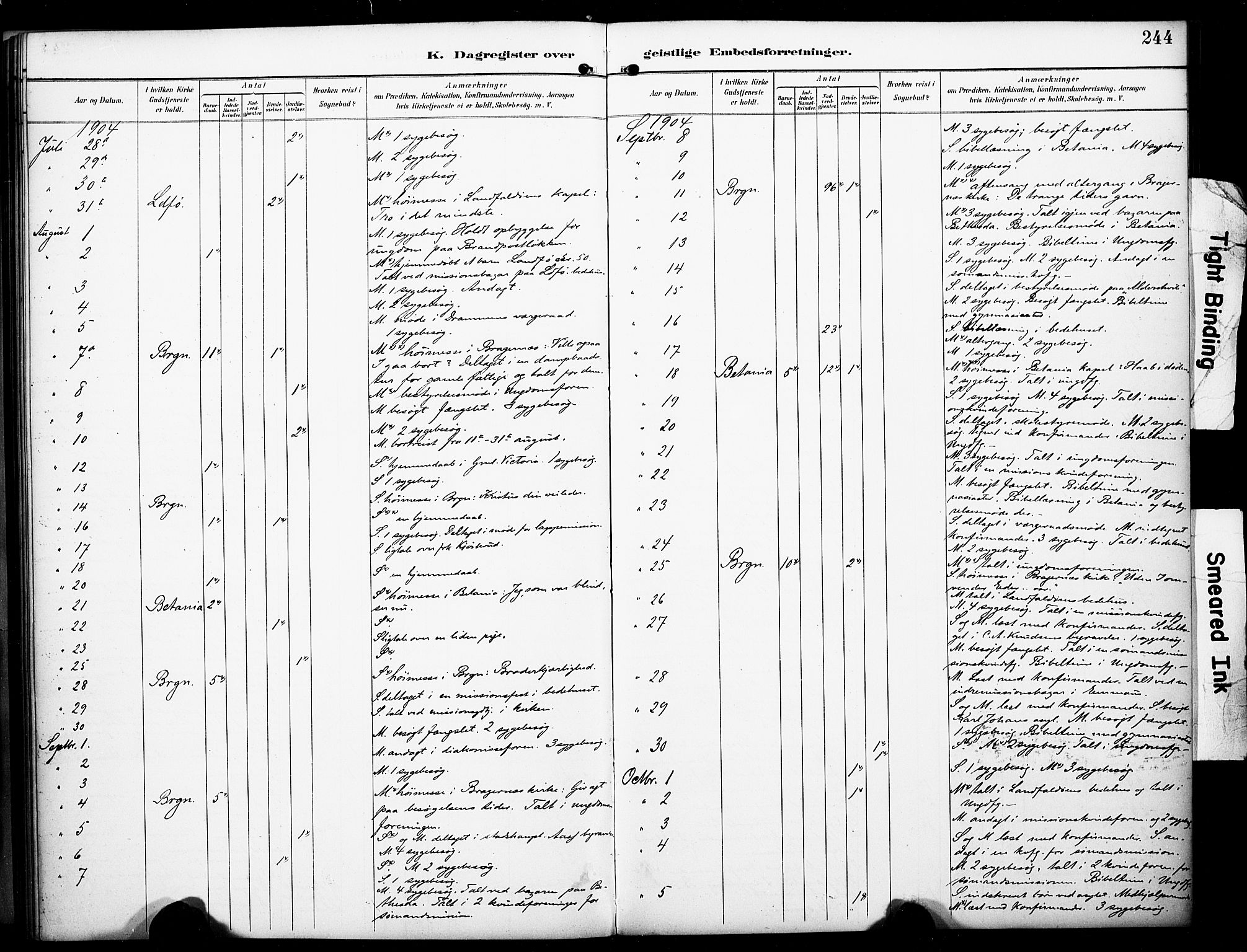 Bragernes kirkebøker, AV/SAKO-A-6/F/Fc/L0006: Parish register (official) no. III 6, 1888-1899, p. 244