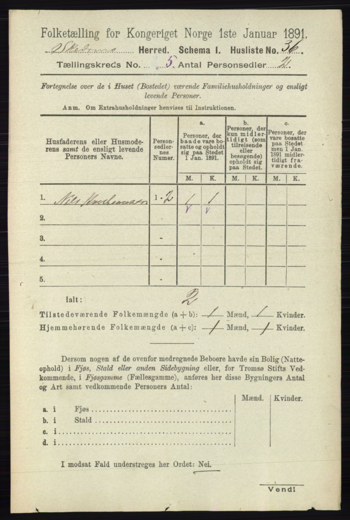 RA, 1891 census for 0231 Skedsmo, 1891, p. 2281