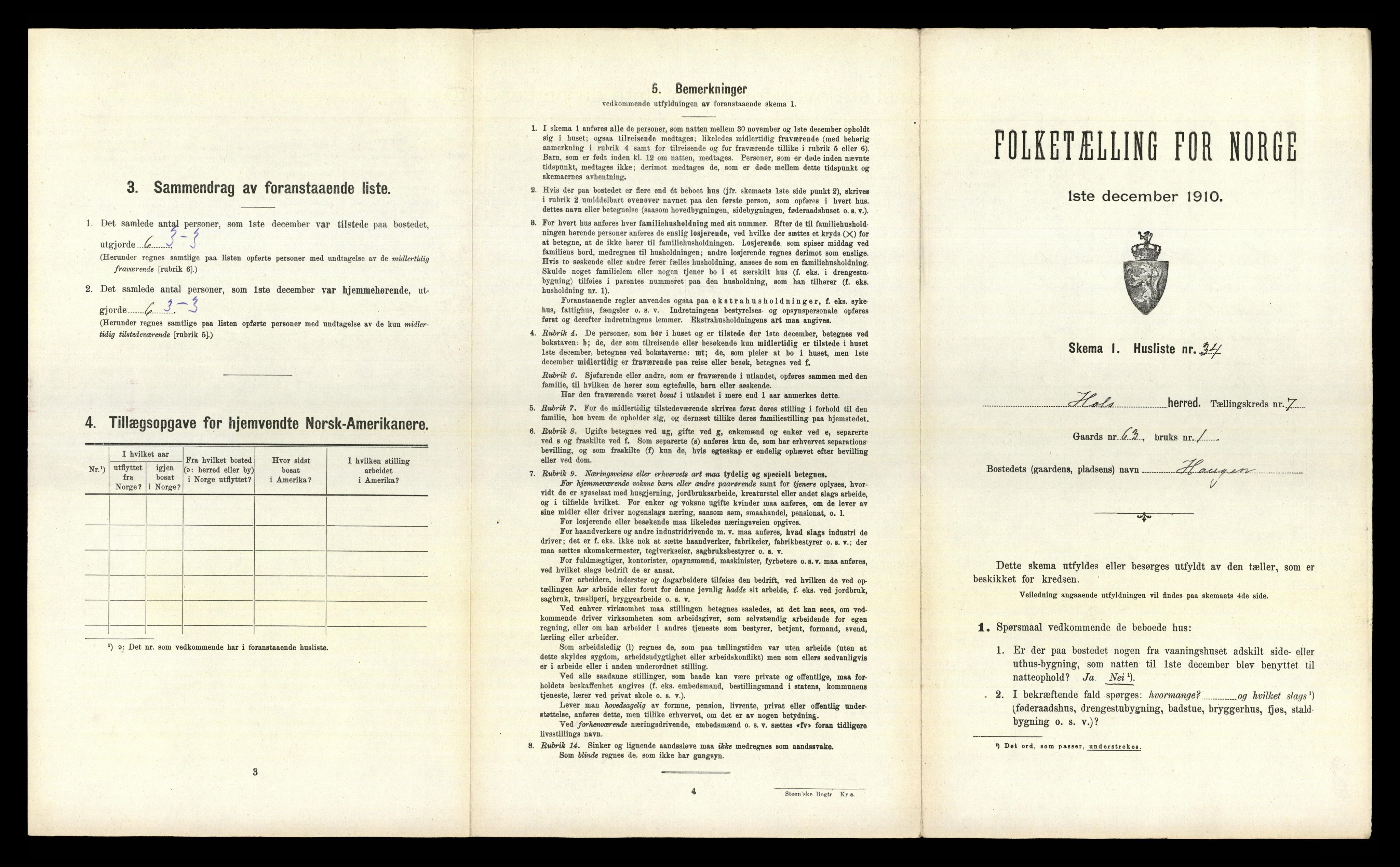 RA, 1910 census for Hol, 1910, p. 597