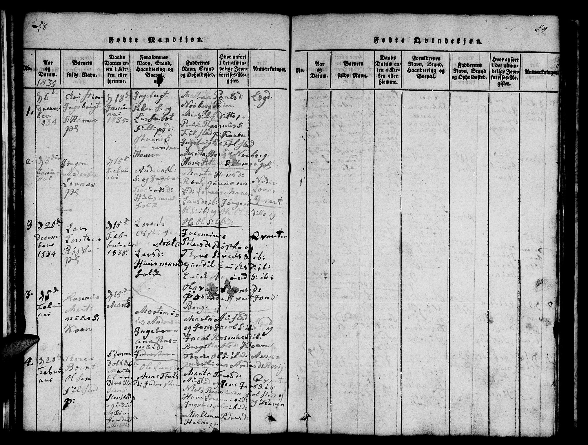 Ministerialprotokoller, klokkerbøker og fødselsregistre - Nord-Trøndelag, SAT/A-1458/731/L0310: Parish register (copy) no. 731C01, 1816-1874, p. 58-59