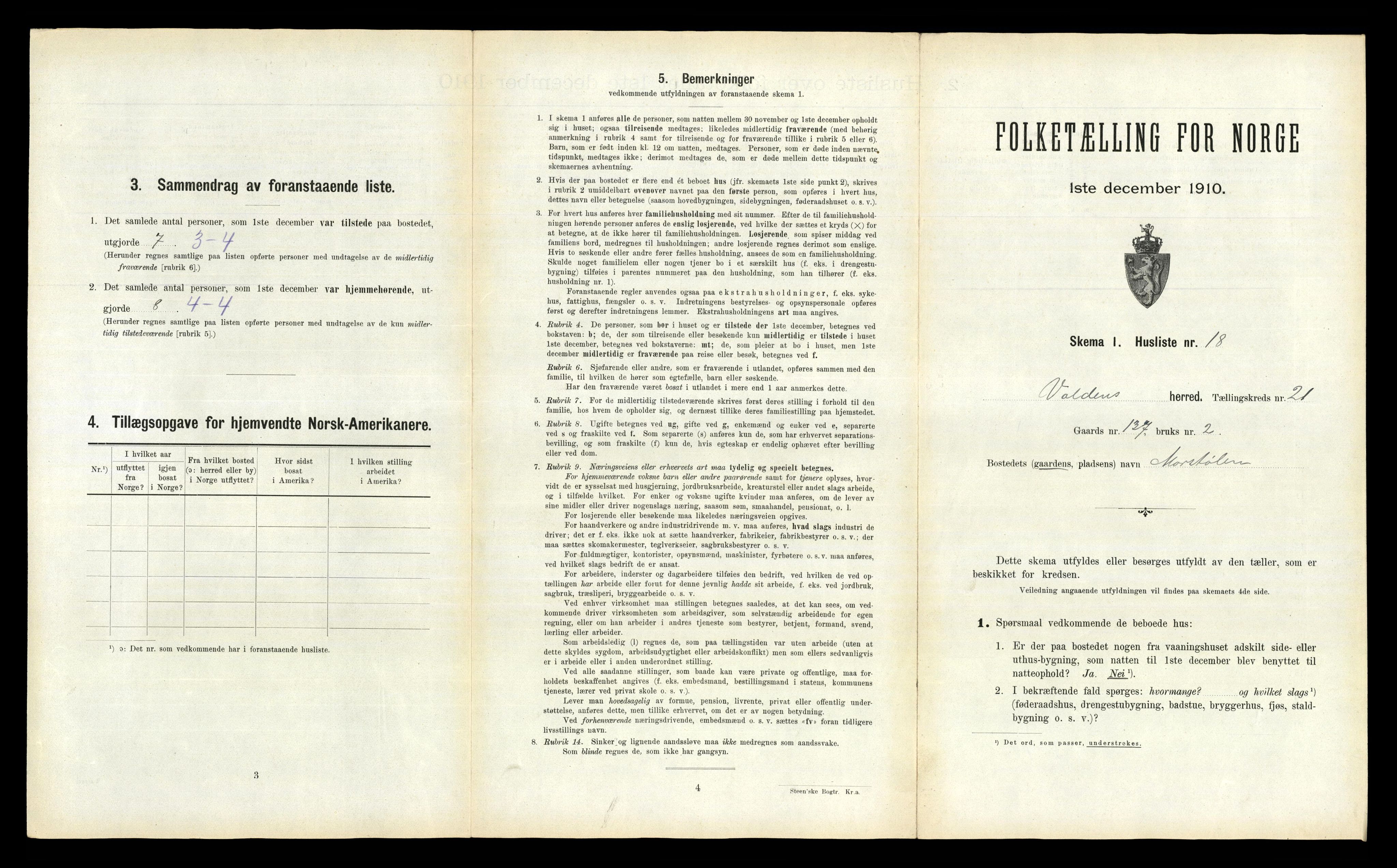 RA, 1910 census for Volda, 1910, p. 1466