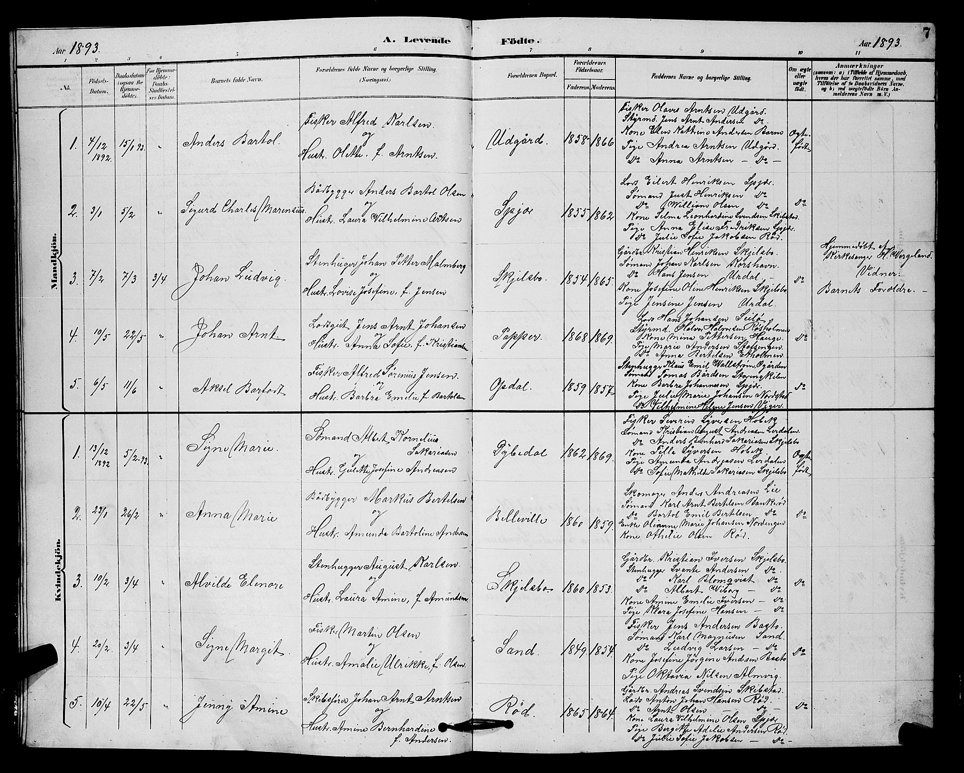 Hvaler prestekontor Kirkebøker, SAO/A-2001/G/Gb/L0001: Parish register (copy) no. II 1, 1892-1904, p. 7