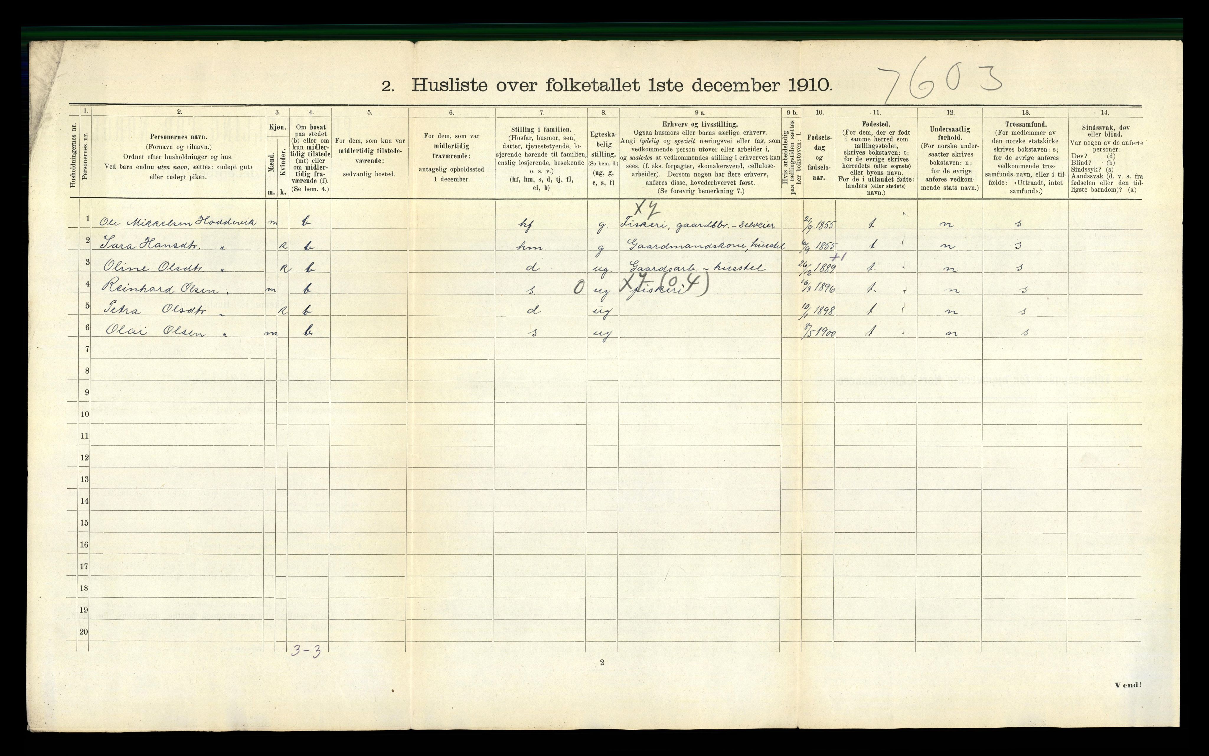 RA, 1910 census for Selje, 1910, p. 567