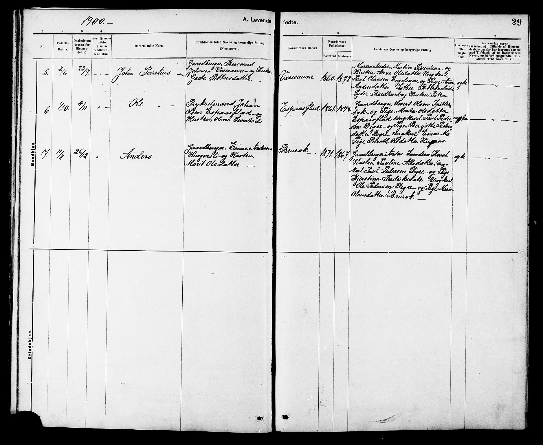 Ministerialprotokoller, klokkerbøker og fødselsregistre - Sør-Trøndelag, SAT/A-1456/608/L0341: Parish register (copy) no. 608C07, 1890-1912, p. 29
