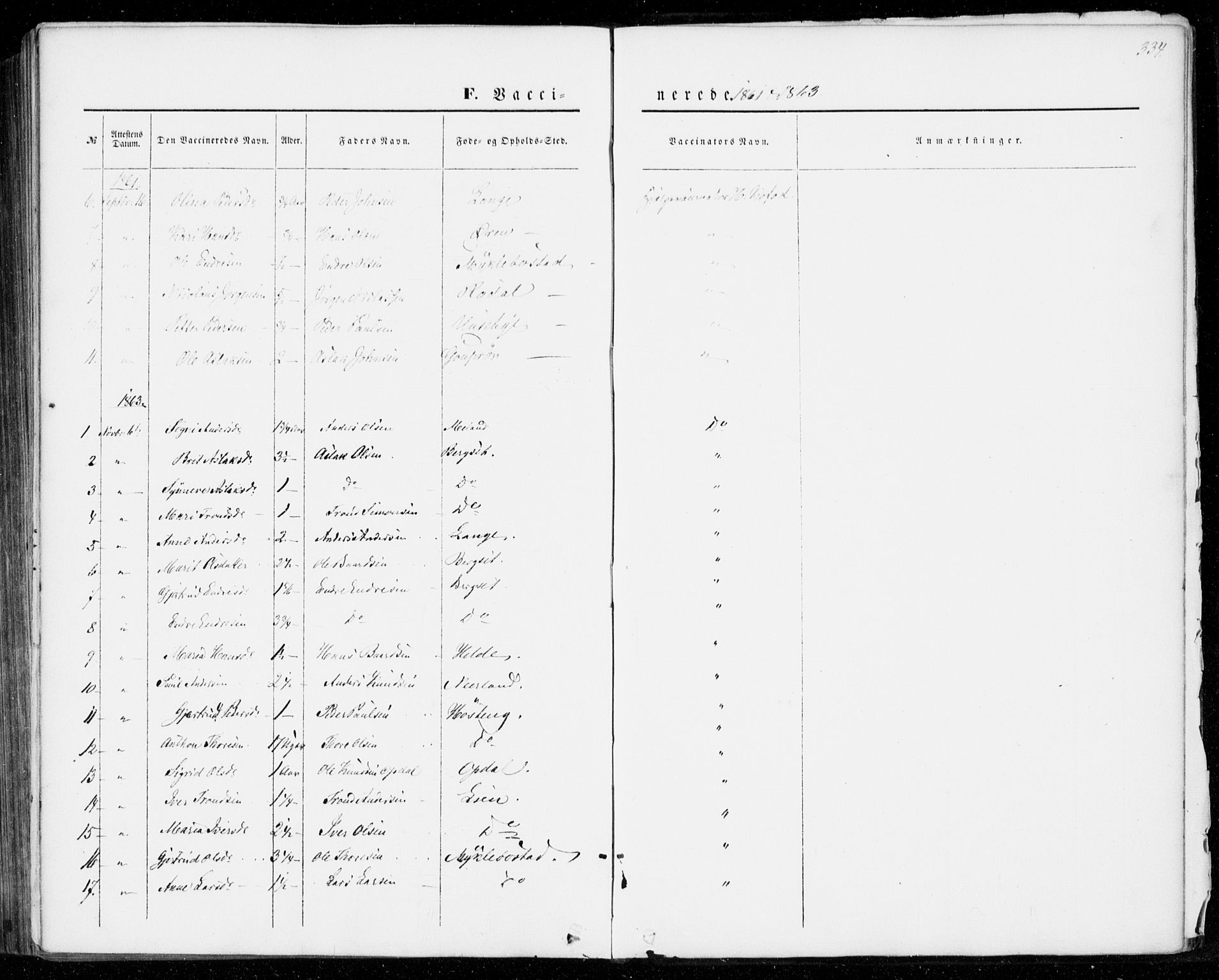 Ministerialprotokoller, klokkerbøker og fødselsregistre - Møre og Romsdal, SAT/A-1454/554/L0643: Parish register (official) no. 554A01, 1846-1879, p. 334