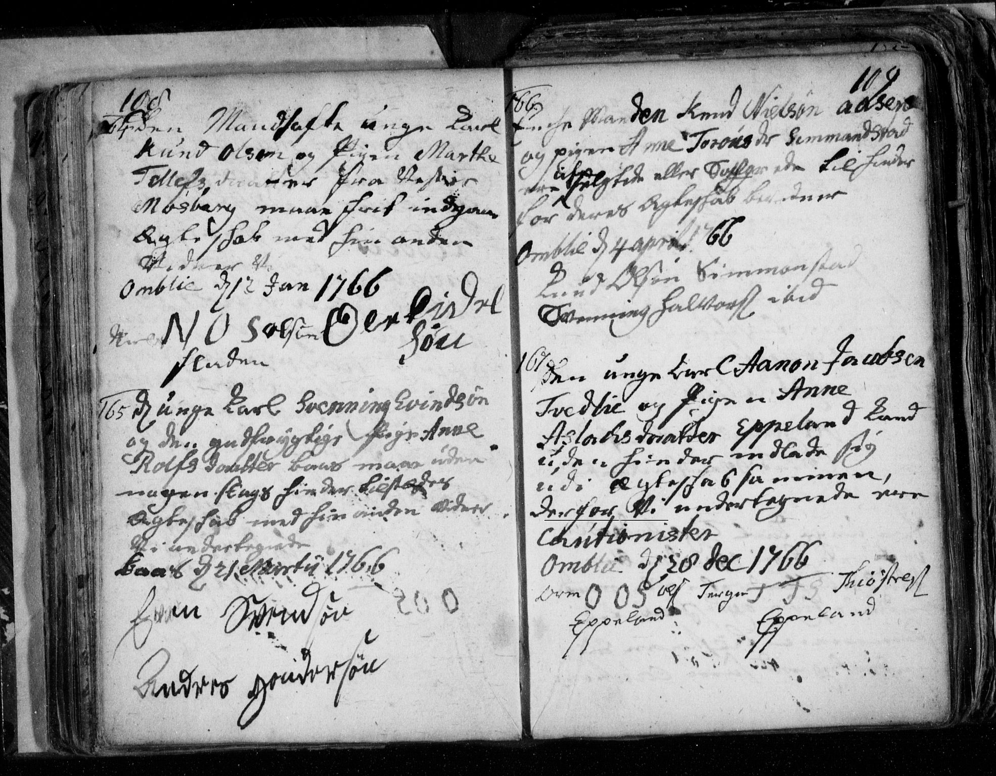 Åmli sokneprestkontor, AV/SAK-1111-0050/F/Fe/L0001: Best man's statements no. A VI 40, 1754-1799, p. 108-109