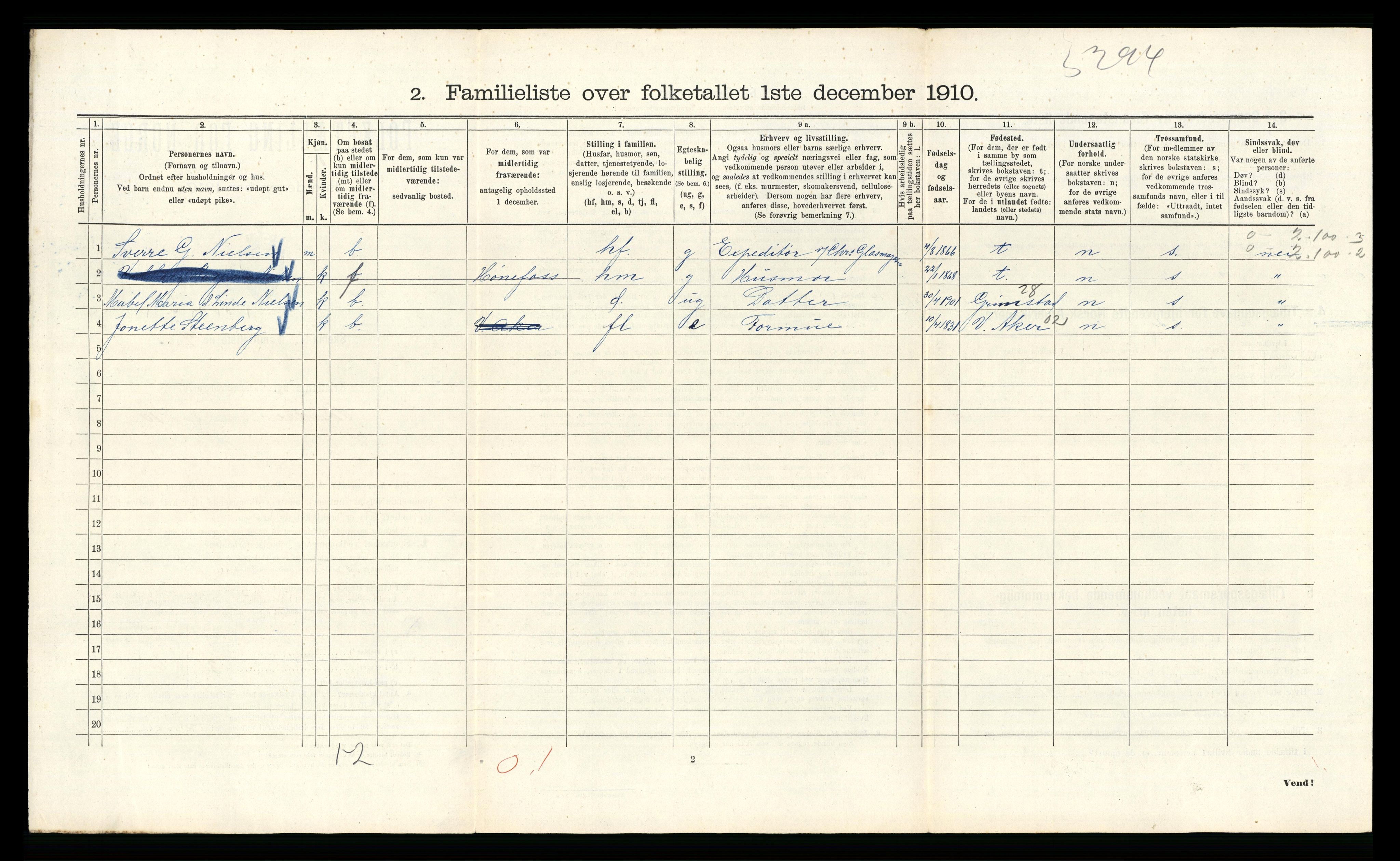 RA, 1910 census for Kristiania, 1910, p. 102306