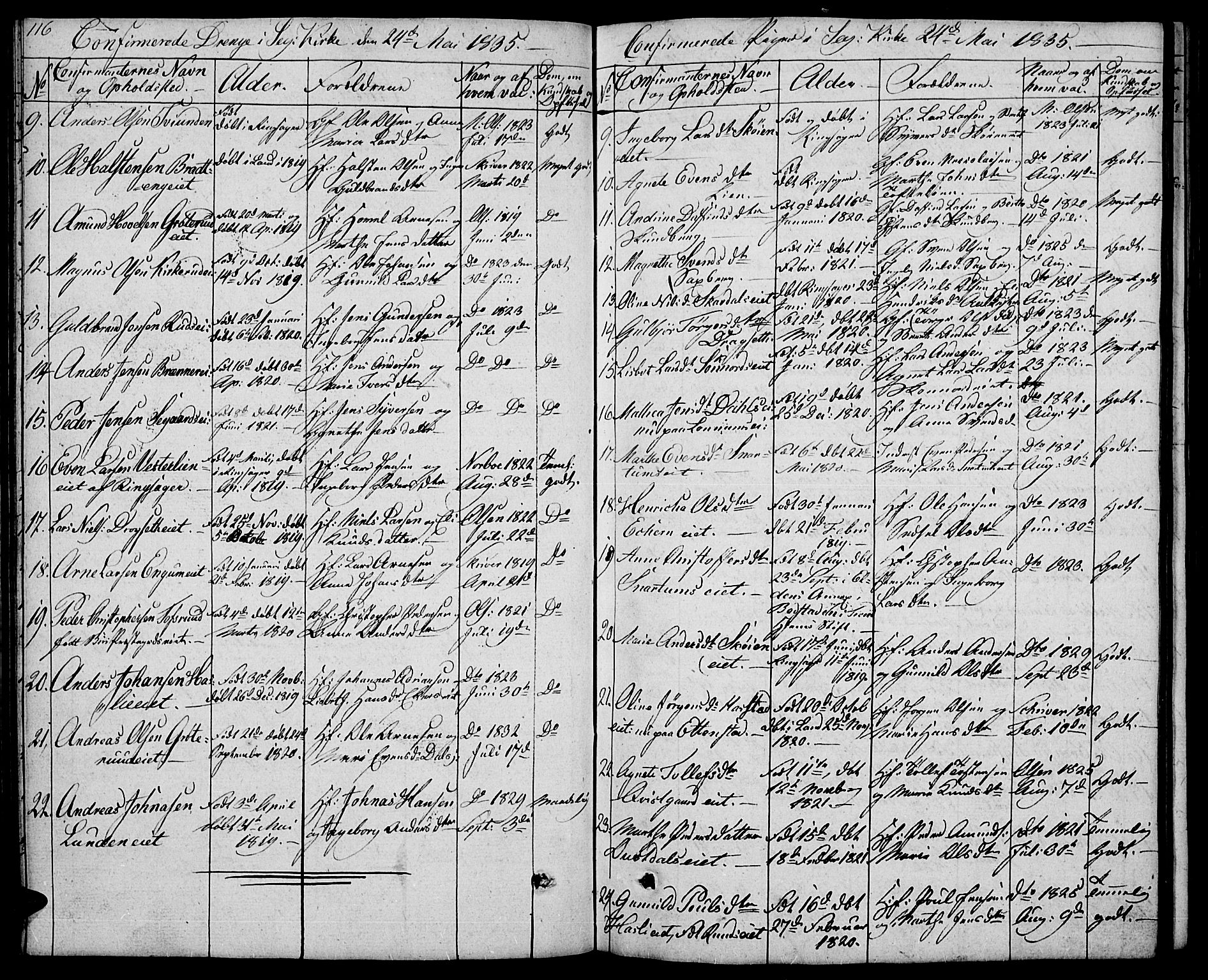 Biri prestekontor, SAH/PREST-096/H/Ha/Hab/L0002: Parish register (copy) no. 2, 1828-1842, p. 116