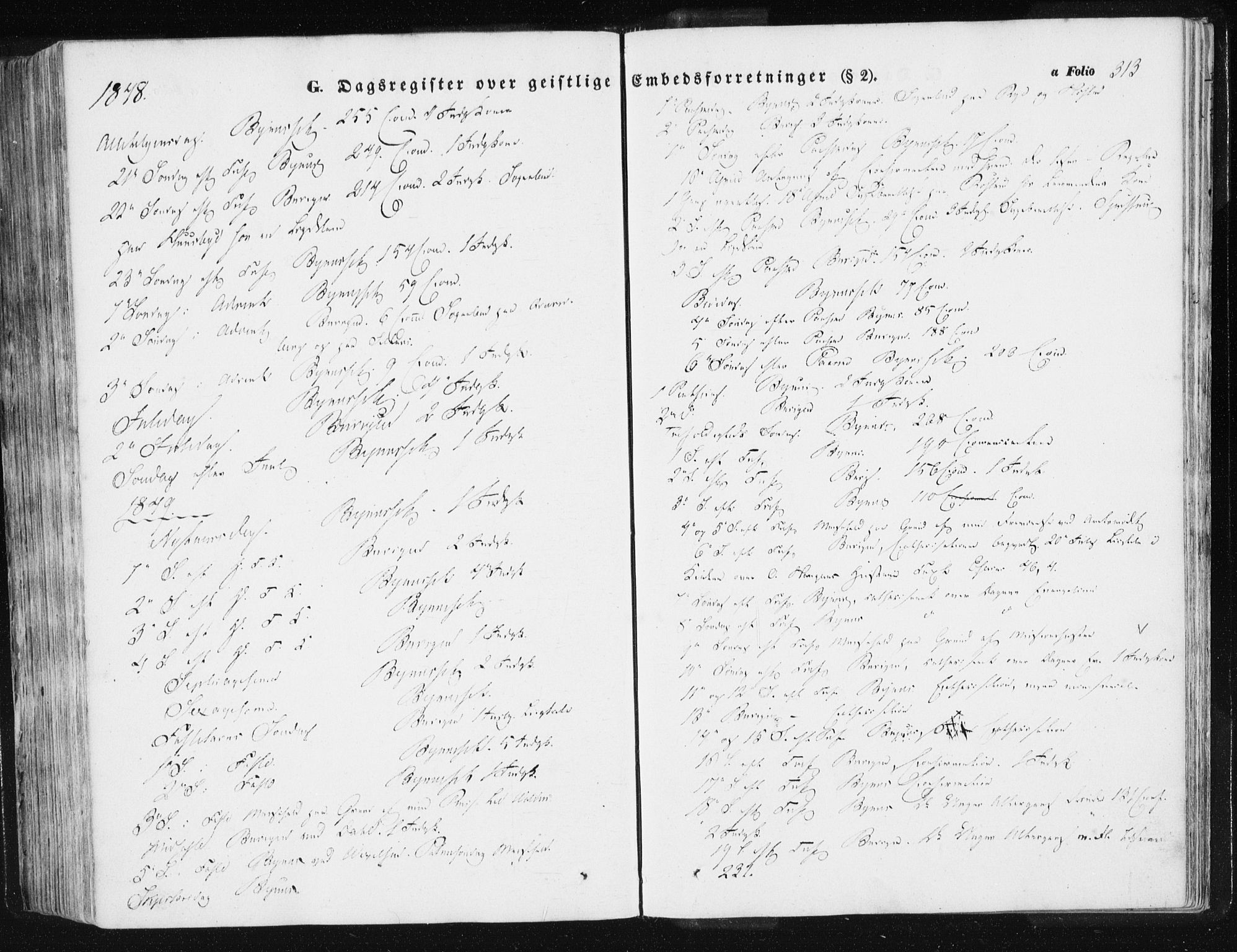 Ministerialprotokoller, klokkerbøker og fødselsregistre - Sør-Trøndelag, SAT/A-1456/612/L0376: Parish register (official) no. 612A08, 1846-1859, p. 313