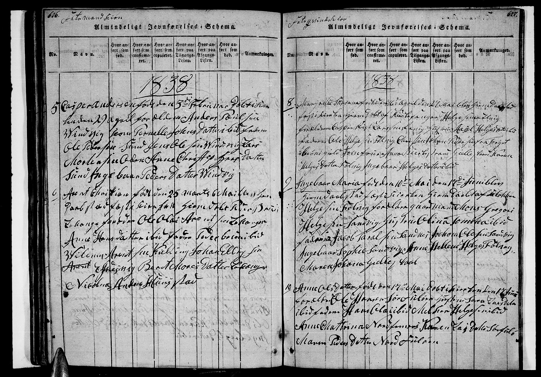 Ministerialprotokoller, klokkerbøker og fødselsregistre - Nordland, AV/SAT-A-1459/805/L0105: Parish register (copy) no. 805C01, 1820-1839, p. 626-627