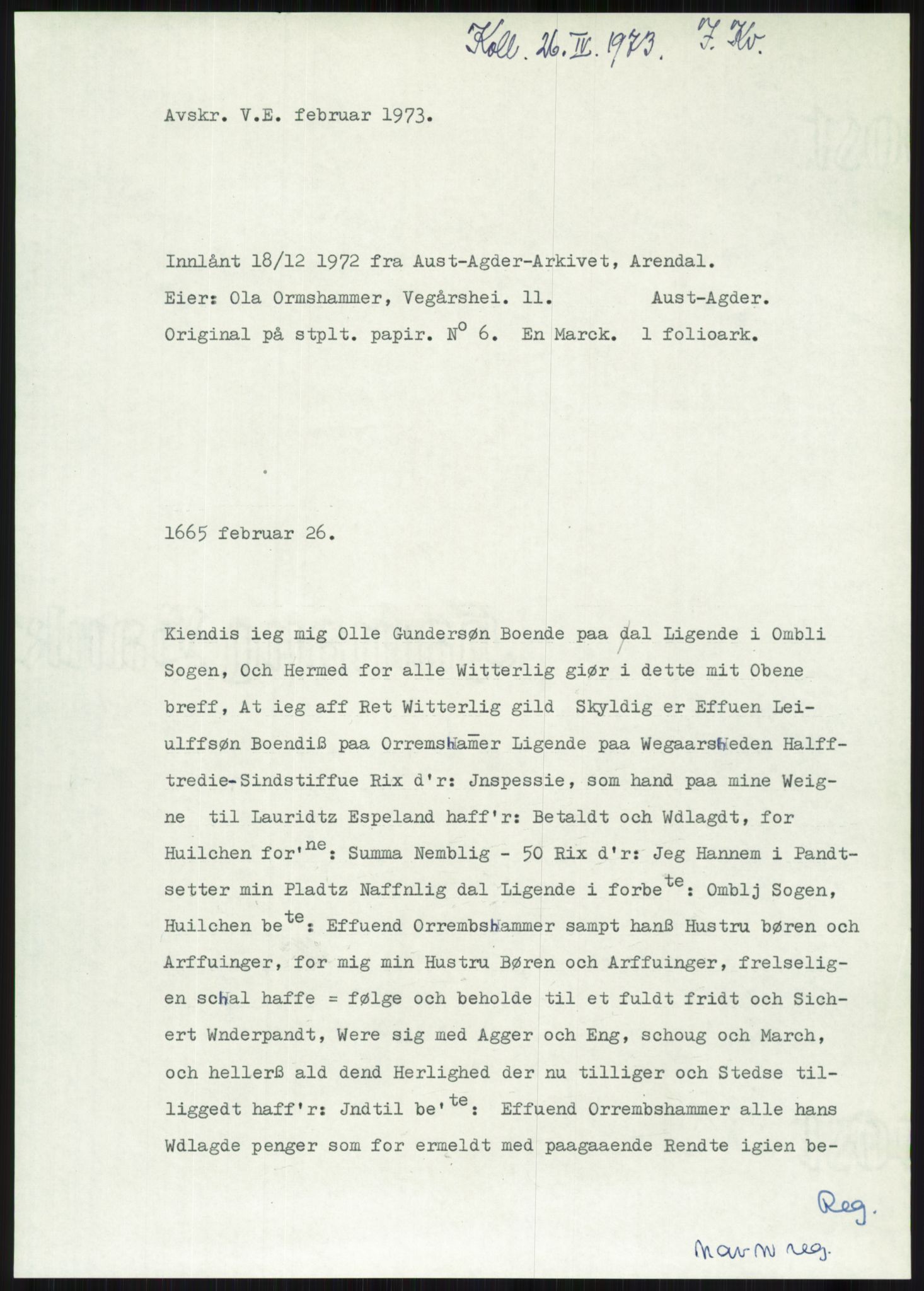 Samlinger til kildeutgivelse, Diplomavskriftsamlingen, AV/RA-EA-4053/H/Ha, p. 3679