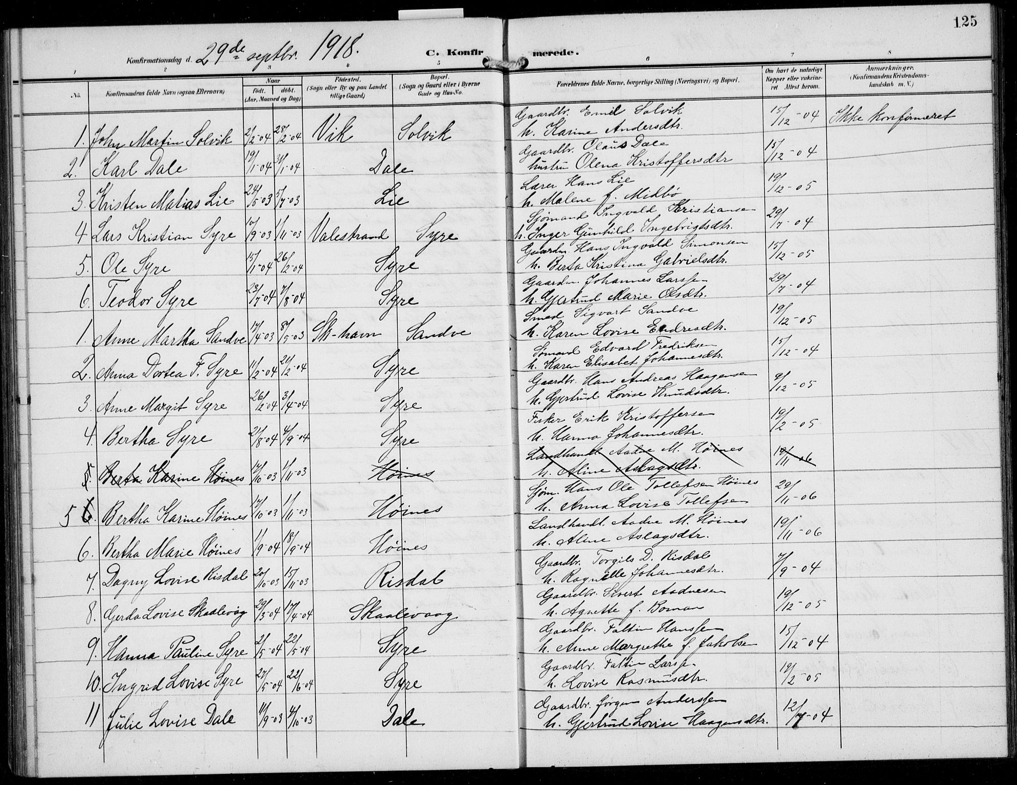 Skudenes sokneprestkontor, SAST/A -101849/H/Ha/Hab/L0009: Parish register (copy) no. B 9, 1908-1936, p. 125