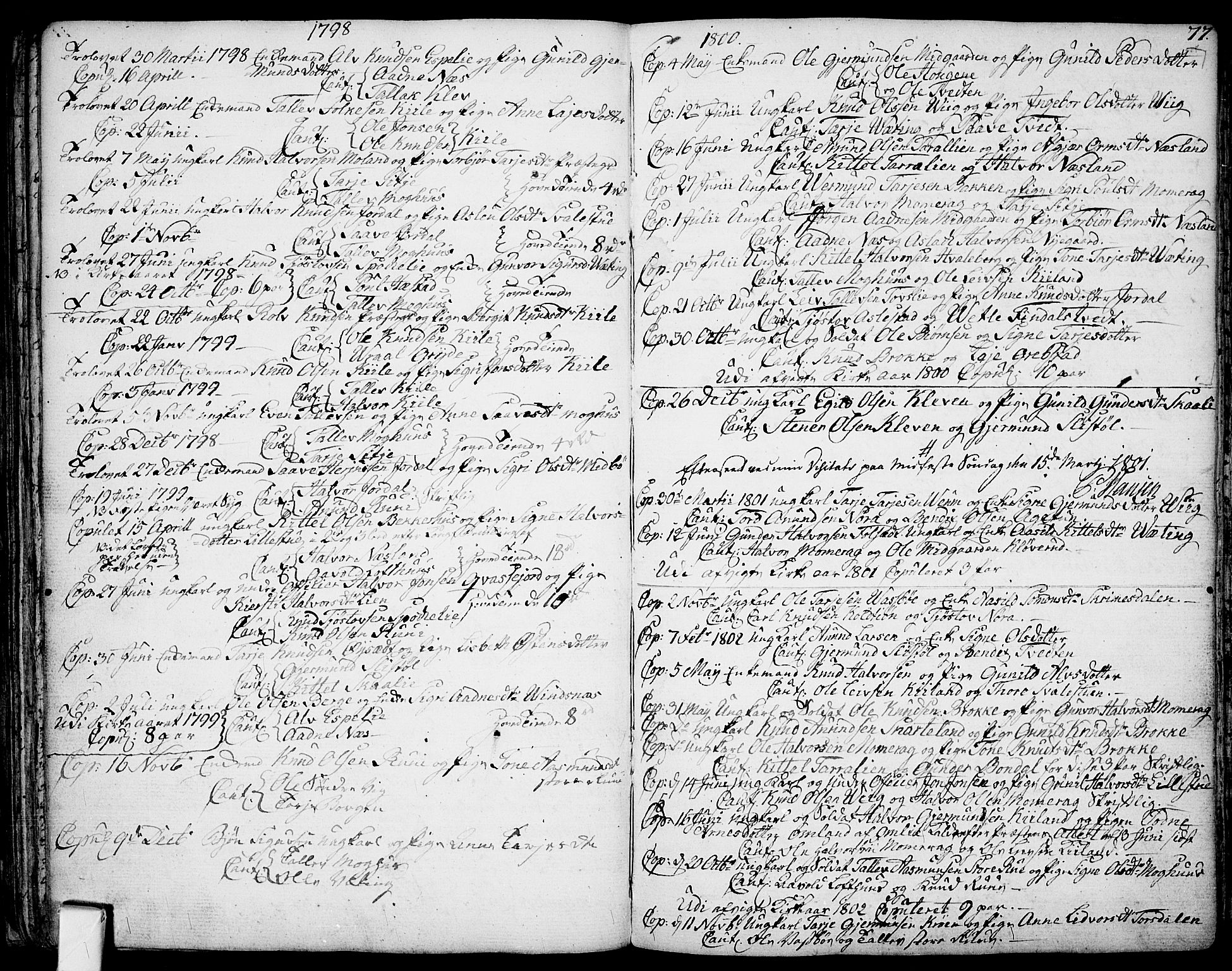 Fyresdal kirkebøker, AV/SAKO-A-263/F/Fa/L0002: Parish register (official) no. I 2, 1769-1814, p. 77