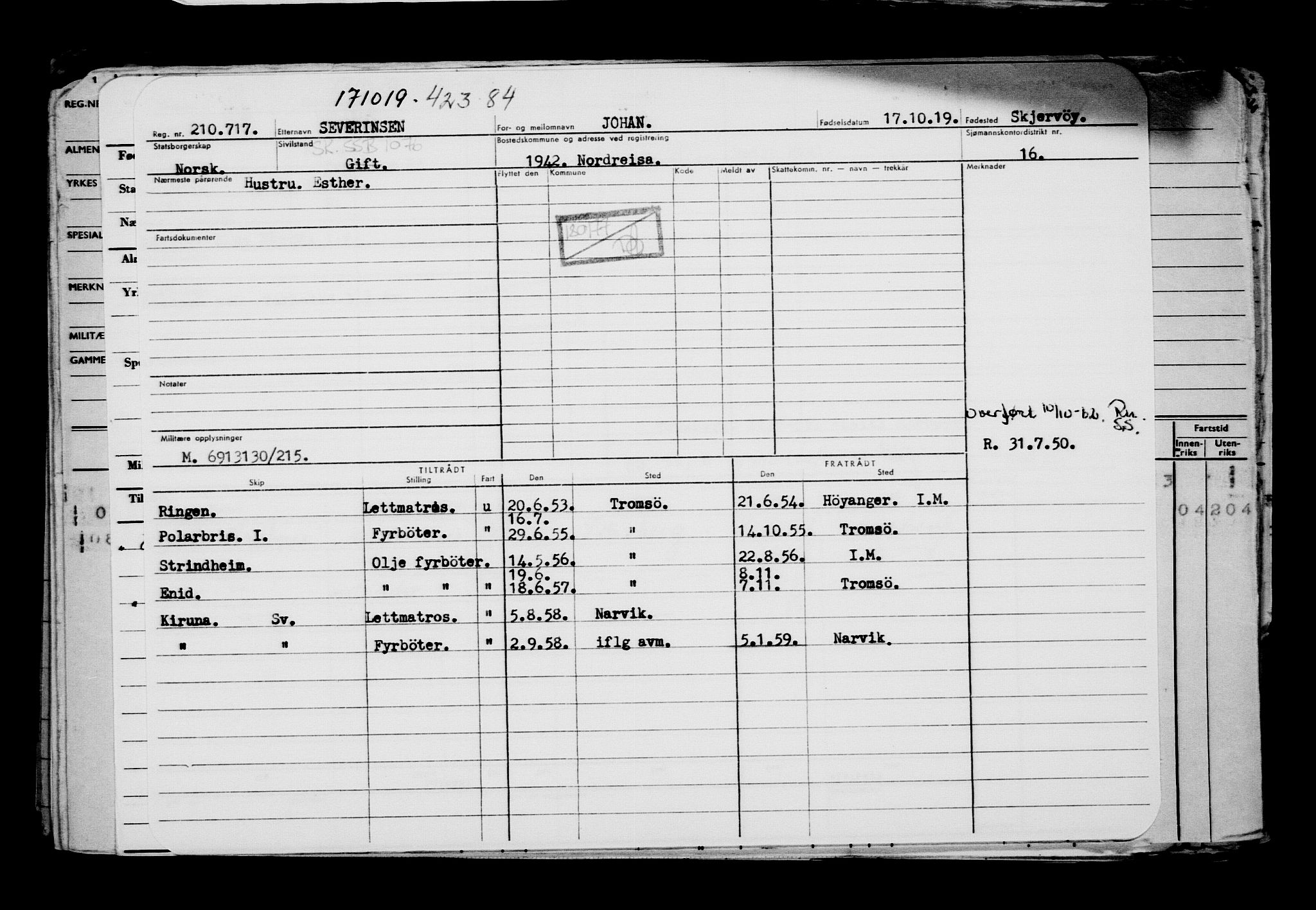 Direktoratet for sjømenn, AV/RA-S-3545/G/Gb/L0172: Hovedkort, 1919, p. 735