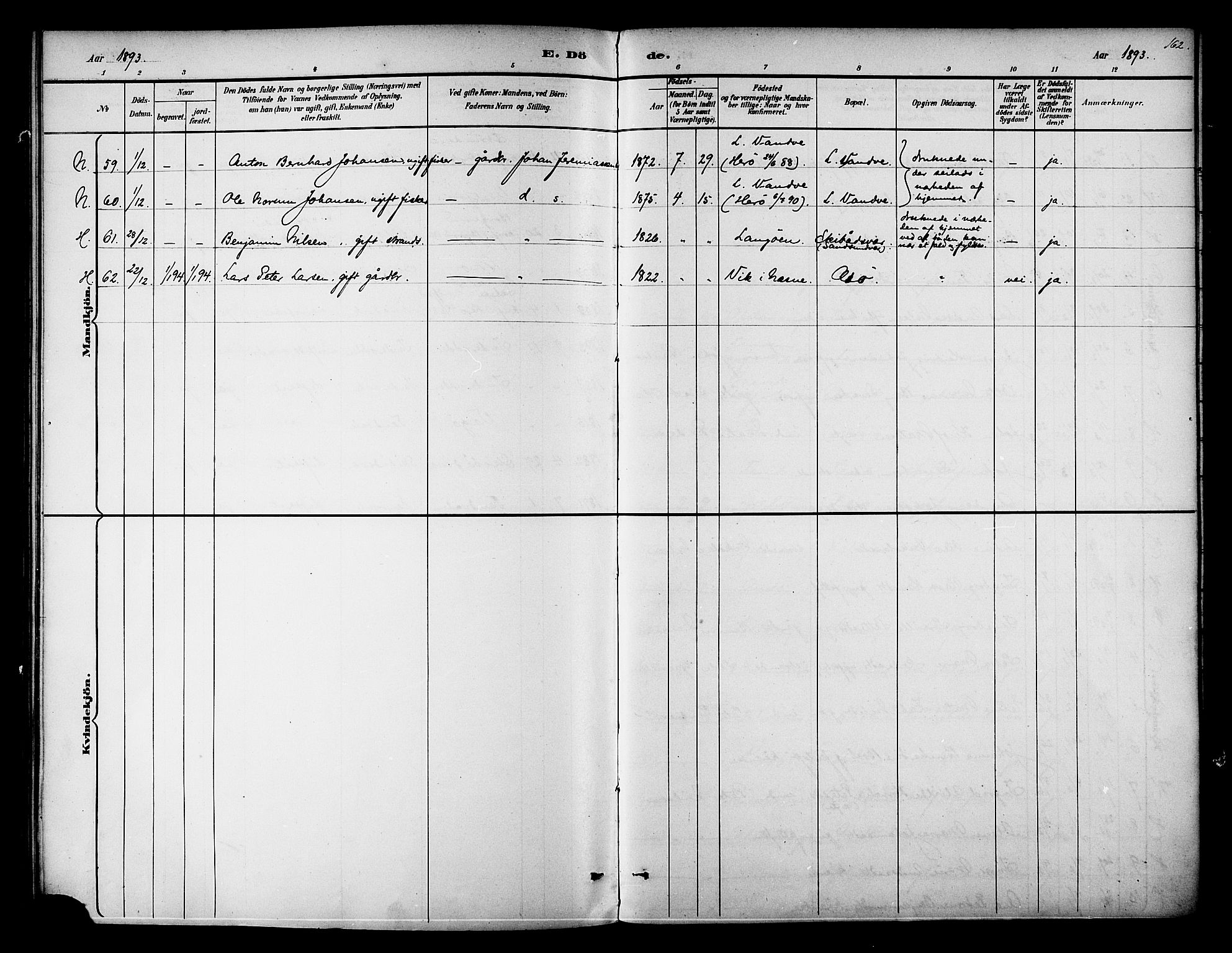 Ministerialprotokoller, klokkerbøker og fødselsregistre - Nordland, AV/SAT-A-1459/834/L0508: Parish register (official) no. 834A06, 1892-1901, p. 162