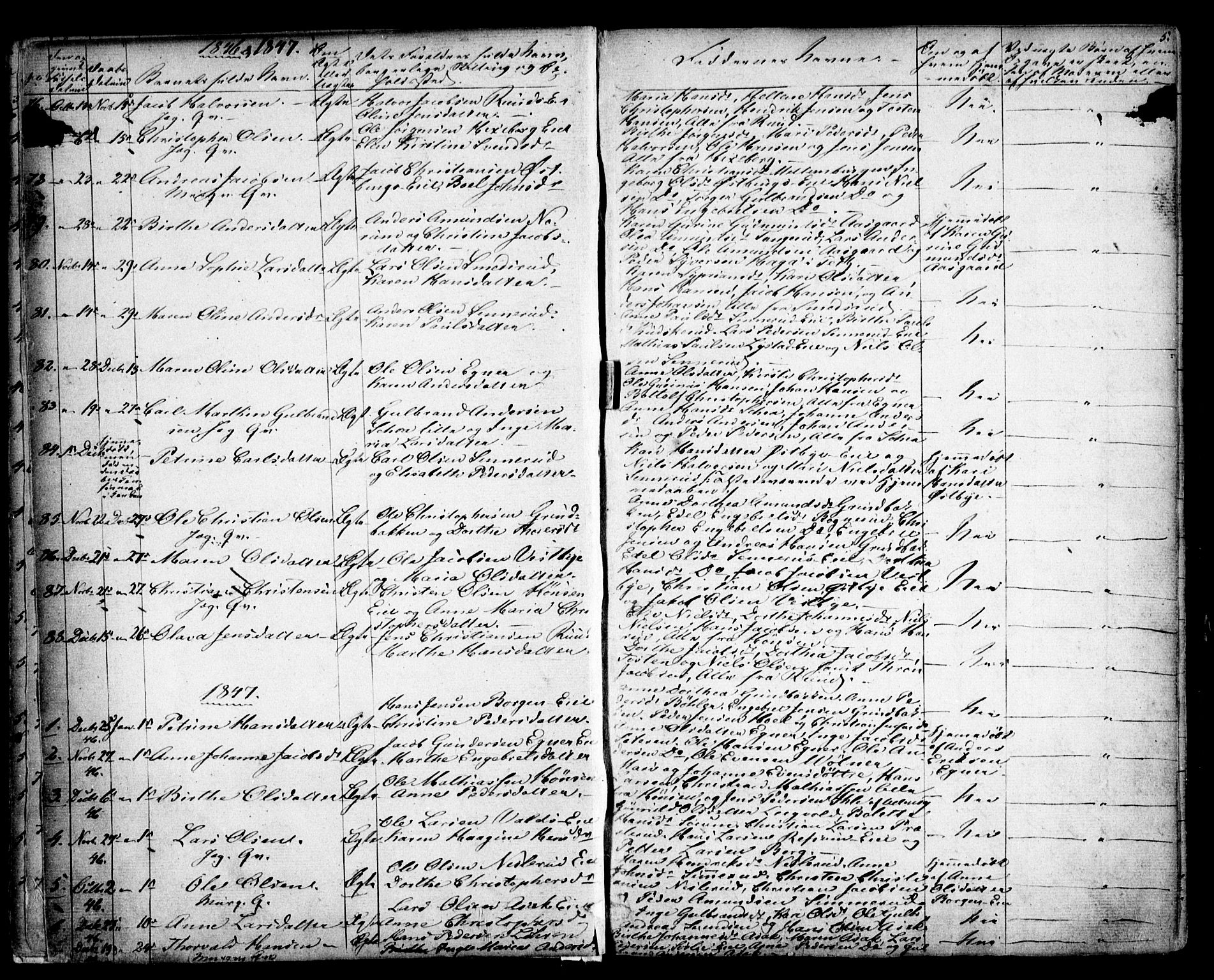 Sørum prestekontor Kirkebøker, SAO/A-10303/F/Fa/L0005: Parish register (official) no. I 5, 1846-1863, p. 5