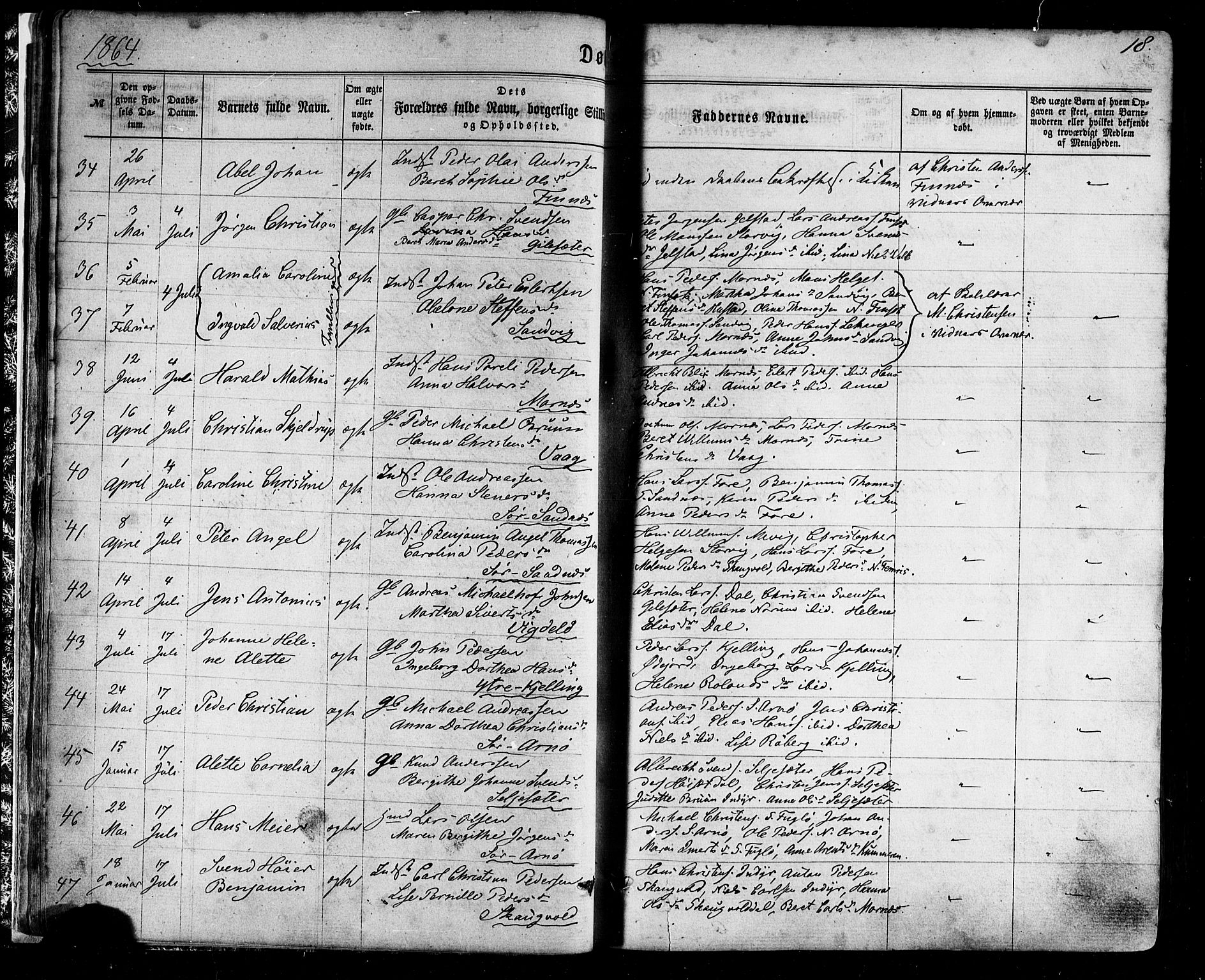 Ministerialprotokoller, klokkerbøker og fødselsregistre - Nordland, SAT/A-1459/805/L0098: Parish register (official) no. 805A05, 1862-1879, p. 18