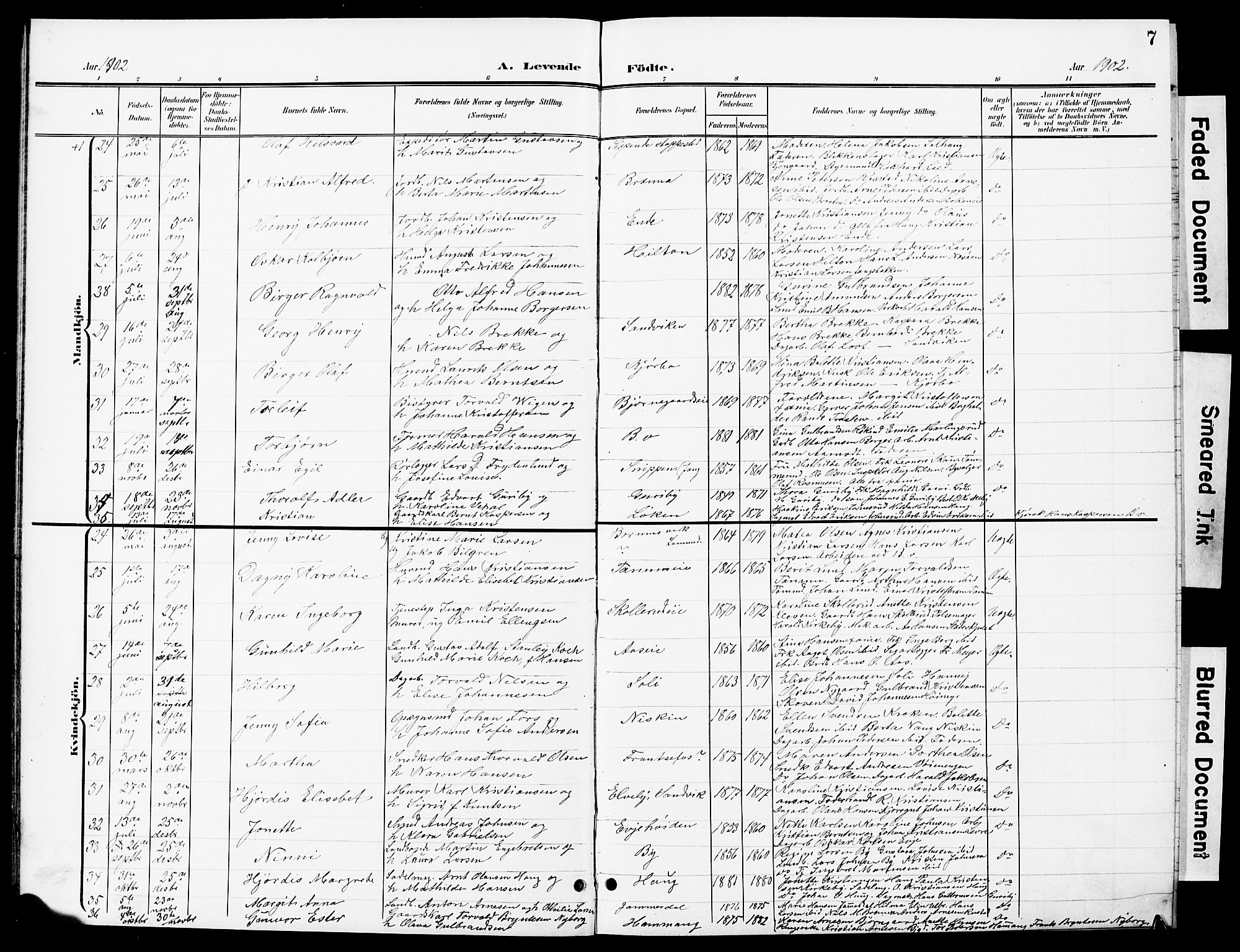Vestre Bærum prestekontor Kirkebøker, AV/SAO-A-10209a/G/L0001: Parish register (copy) no. 1, 1901-1931, p. 7