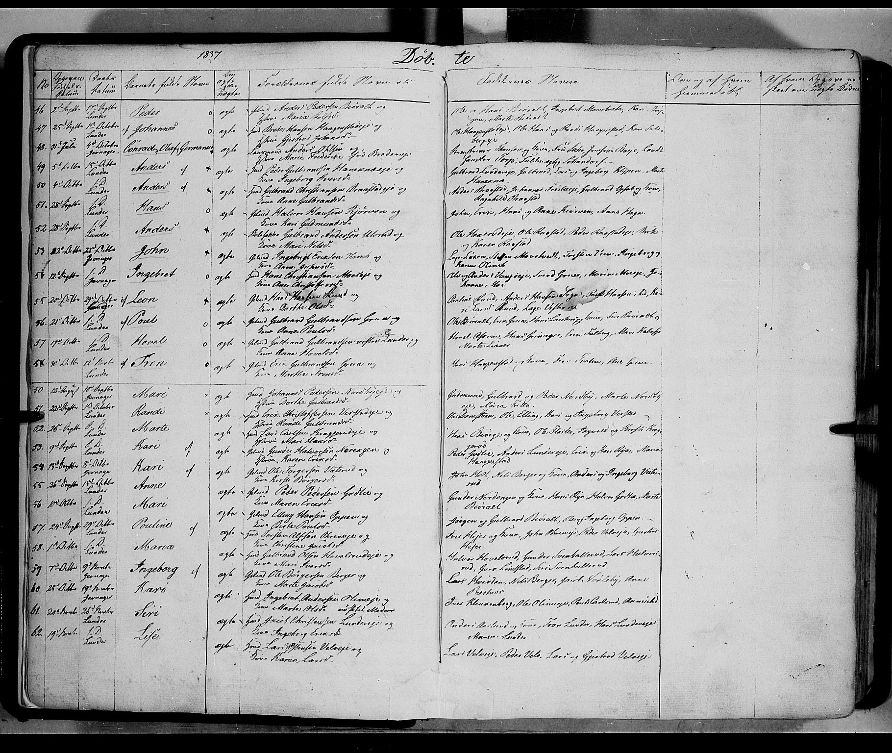 Jevnaker prestekontor, SAH/PREST-116/H/Ha/Haa/L0006: Parish register (official) no. 6, 1837-1857, p. 5