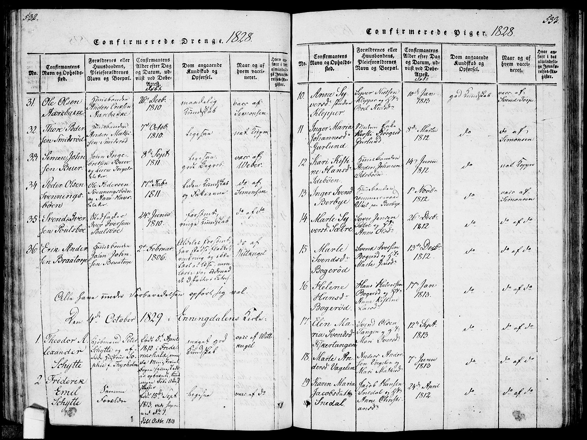 Idd prestekontor Kirkebøker, AV/SAO-A-10911/F/Fc/L0002: Parish register (official) no. III 2, 1815-1831, p. 532-533