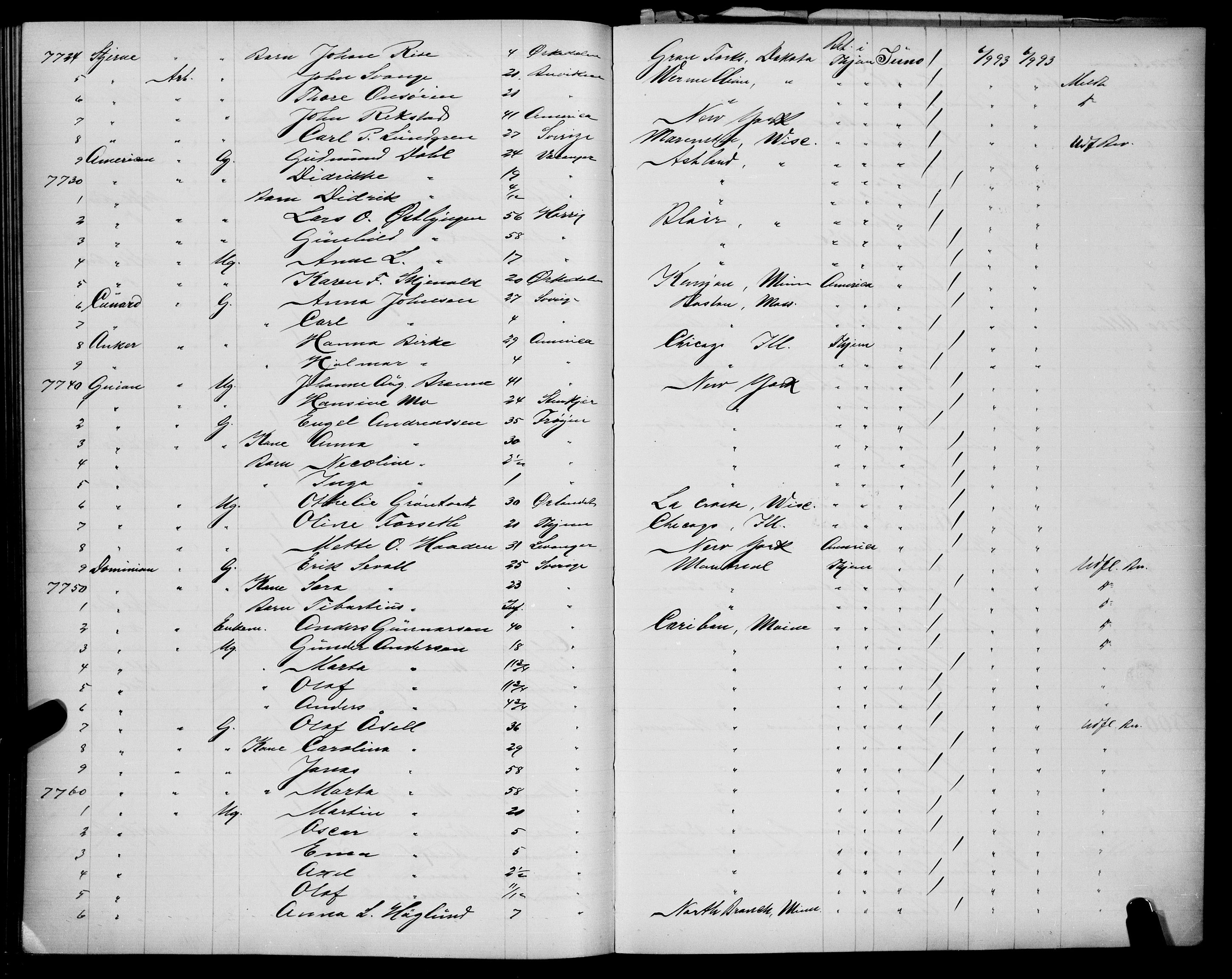 Trondheim politikammer, AV/SAT-A-1887/1/32/L0010: Emigrantprotokoll IXb, 1893-1895