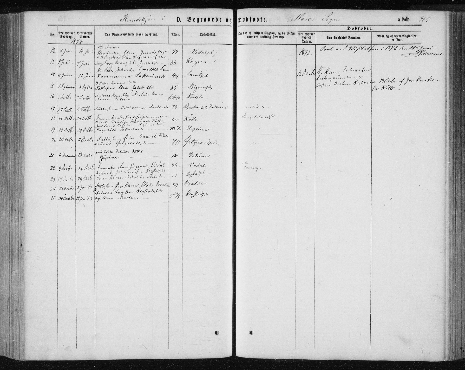 Ministerialprotokoller, klokkerbøker og fødselsregistre - Nord-Trøndelag, SAT/A-1458/735/L0345: Parish register (official) no. 735A08 /1, 1863-1872, p. 305
