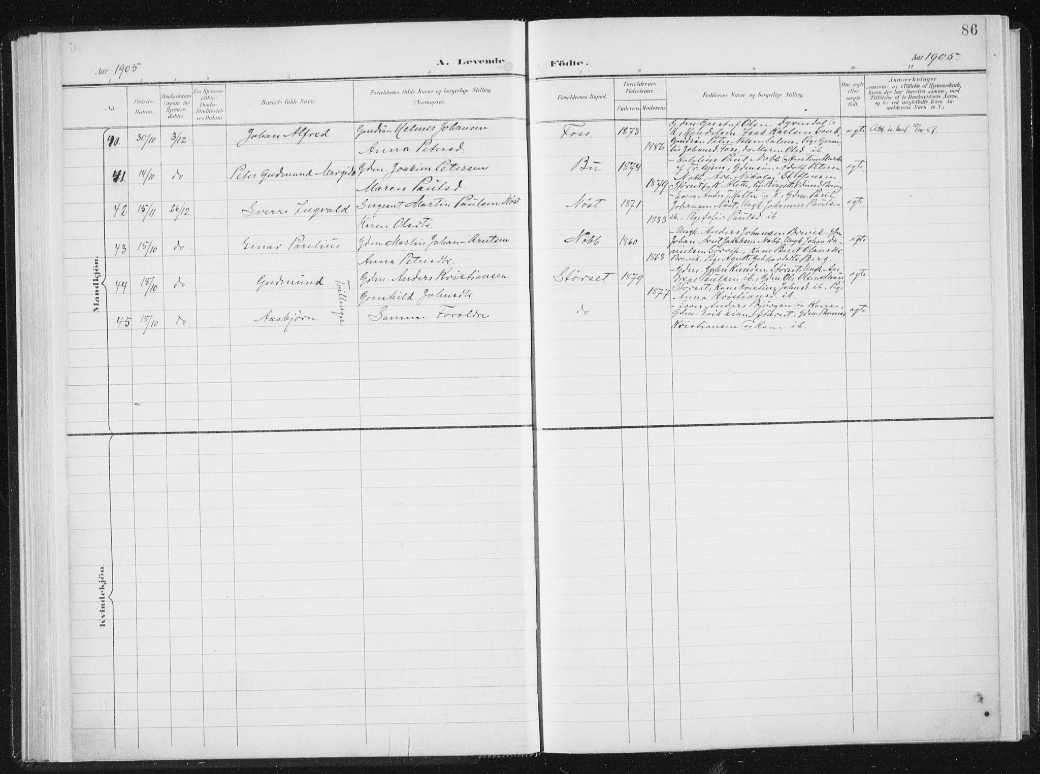 Ministerialprotokoller, klokkerbøker og fødselsregistre - Sør-Trøndelag, AV/SAT-A-1456/647/L0635: Parish register (official) no. 647A02, 1896-1911, p. 86