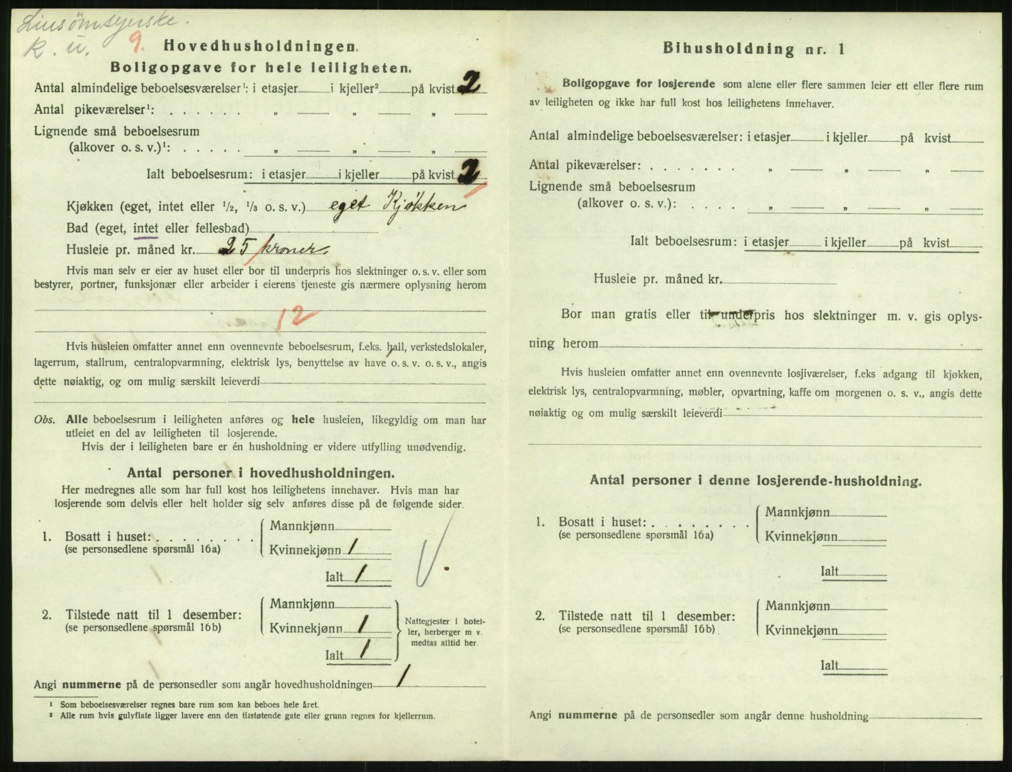 SAH, 1920 census for Lillehammer, 1920, p. 3071