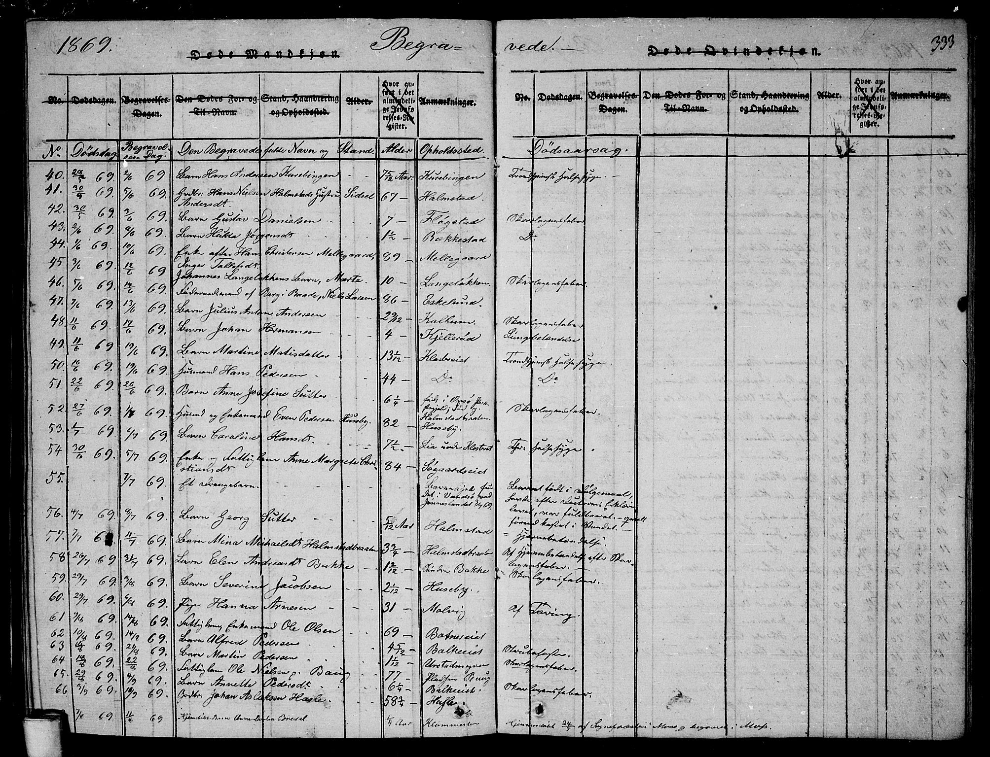 Rygge prestekontor Kirkebøker, SAO/A-10084b/G/Ga/L0001: Parish register (copy) no. 1, 1814-1871, p. 332-333