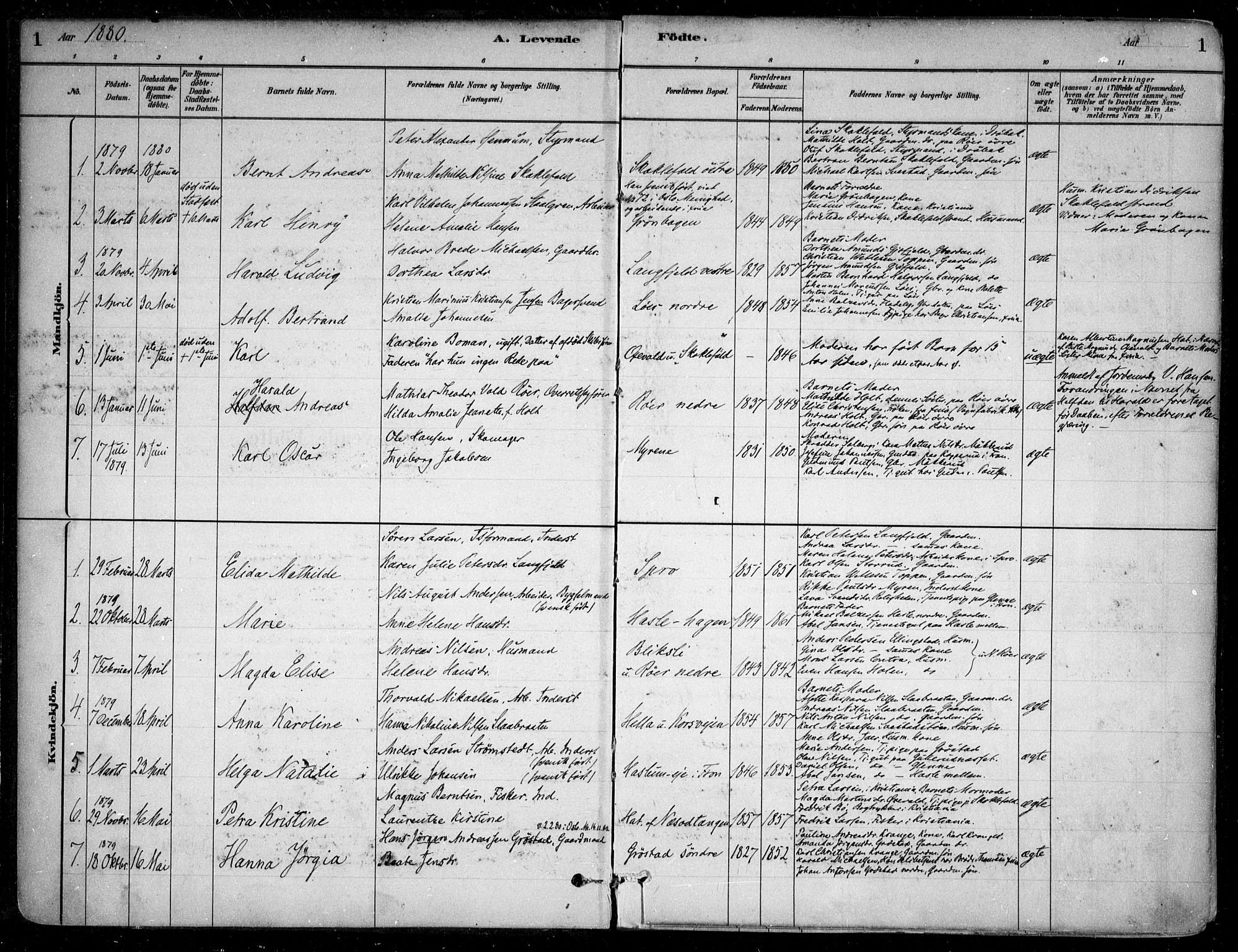 Nesodden prestekontor Kirkebøker, SAO/A-10013/F/Fa/L0009: Parish register (official) no. I 9, 1880-1915, p. 1