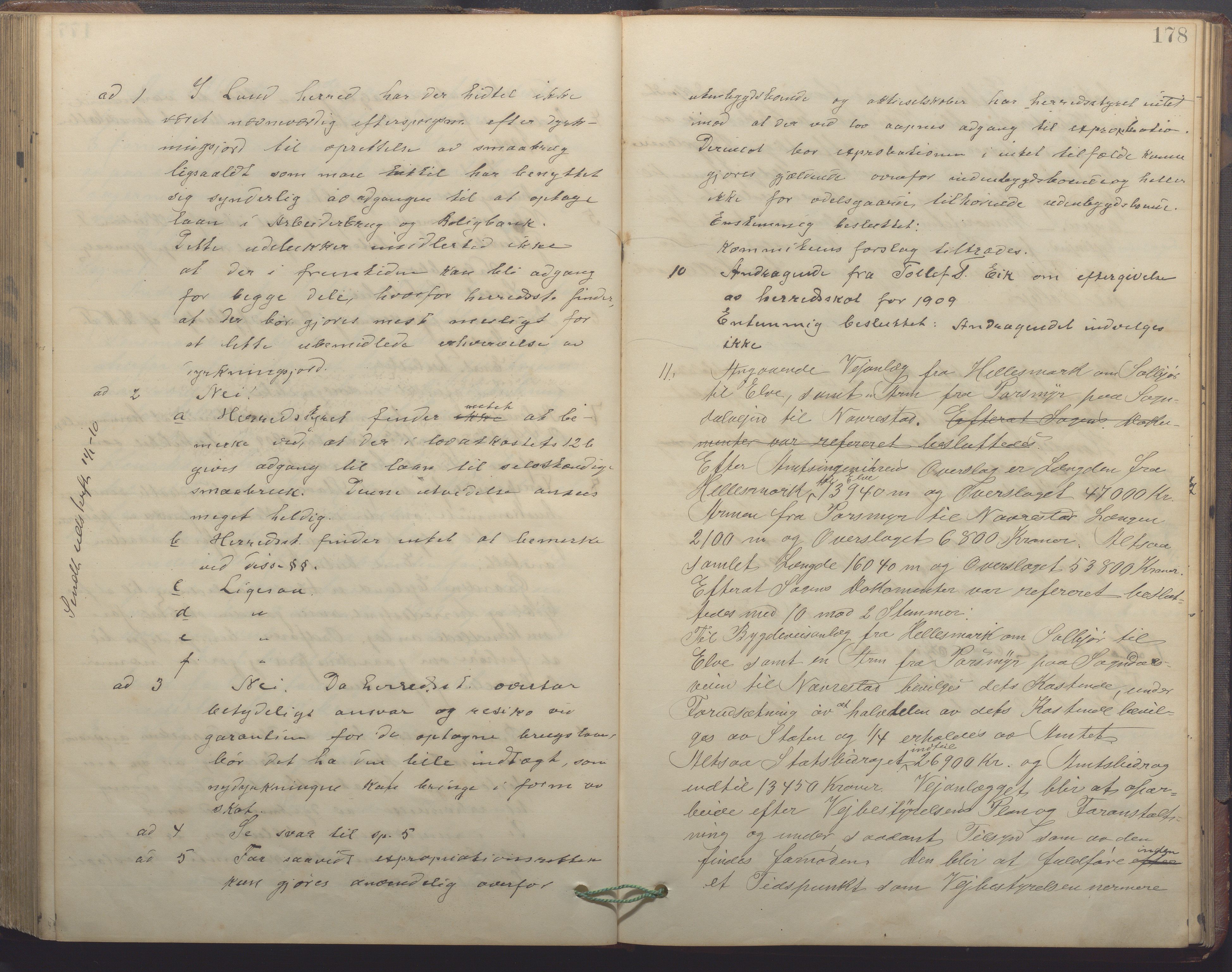 Lund kommune - Formannskapet/Formannskapskontoret, IKAR/K-101761/A/Aa/Aaa/L0005: Forhandlingsprotokoll, 1895-1913, p. 177b-178a